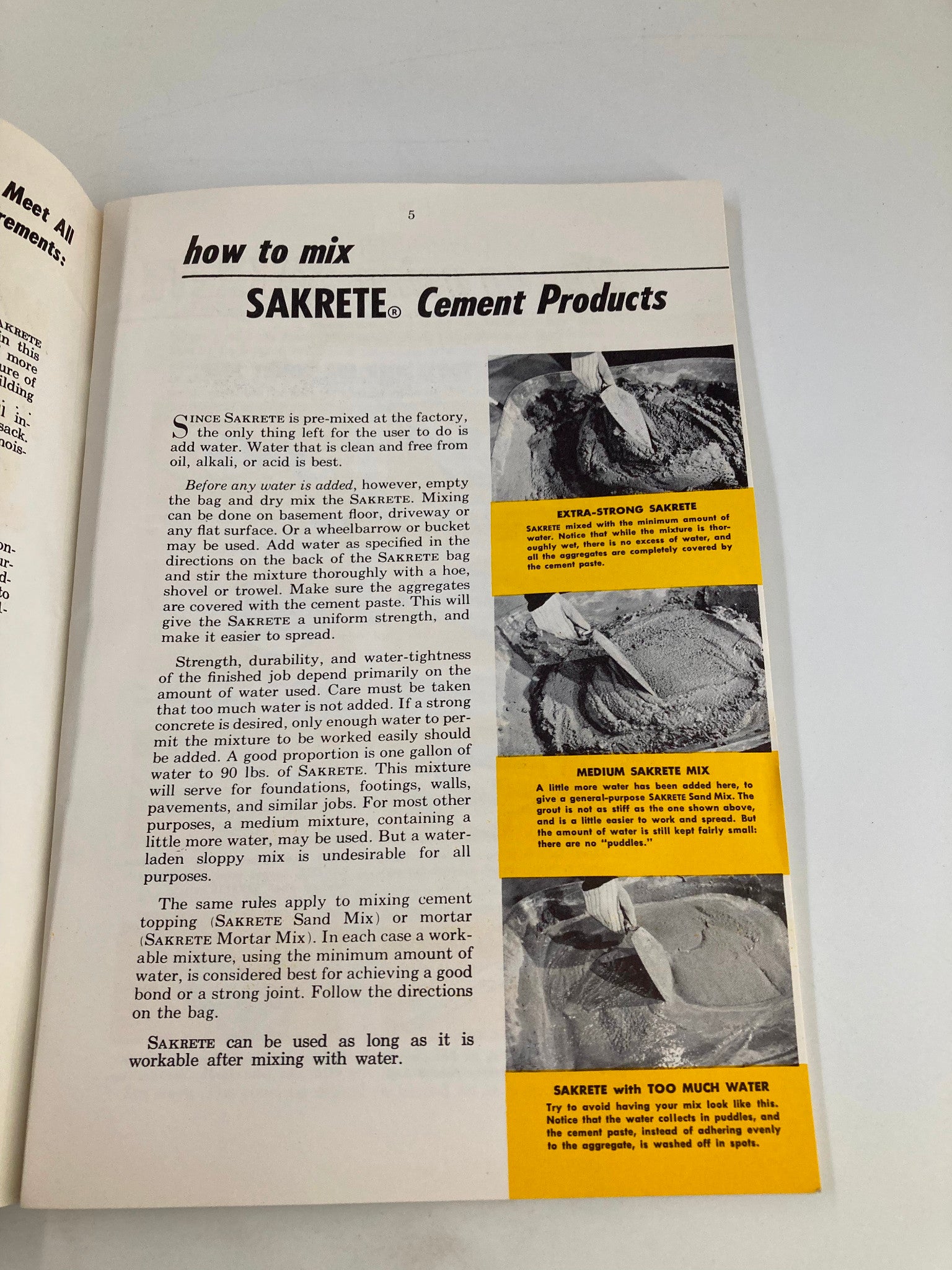 VTG Sakrete Project Book 1950 Home Improvement Projects Made Easy No Label