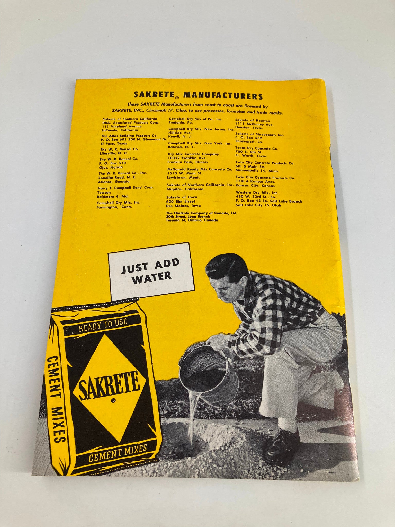 VTG Sakrete Project Book 1950 Home Improvement Projects Made Easy No Label