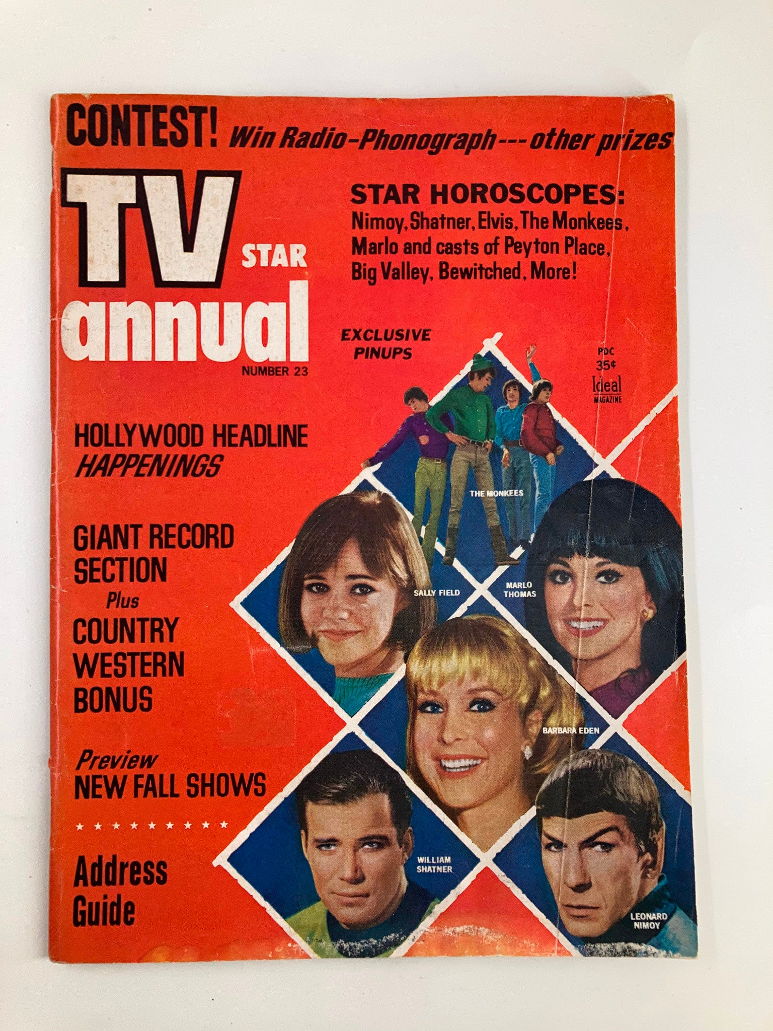 VTG TV Star Annual Magazine No. 23 The Monkees Sally Field Marlo Thomas No Label