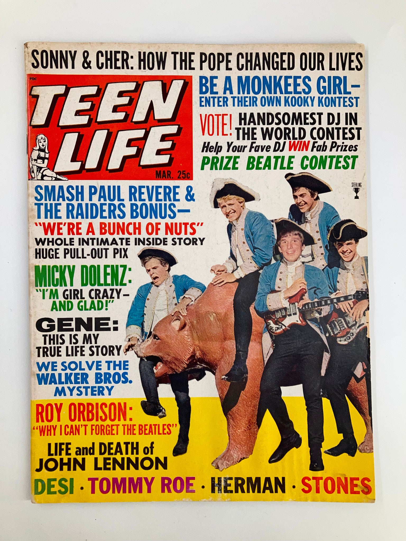 VTG Teen Life Magazine March 1967 Smash Paul Reverse & Raiders Bonus No Label