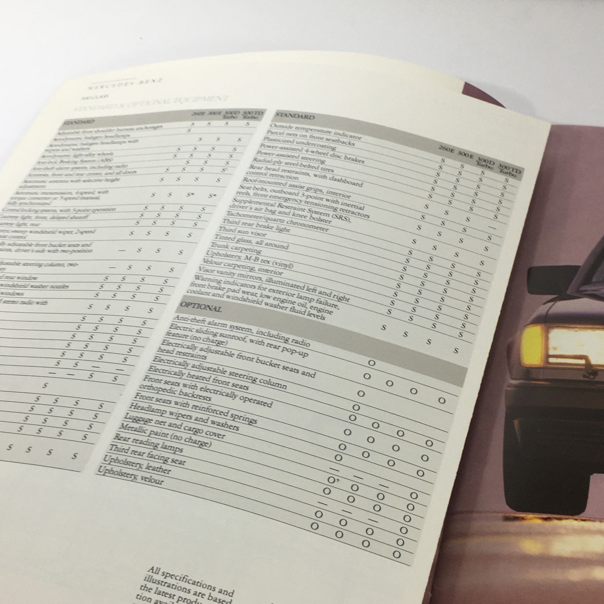 1987 Mercedes-Benz 300-Class Dealership Car Auto Brochure Catalog