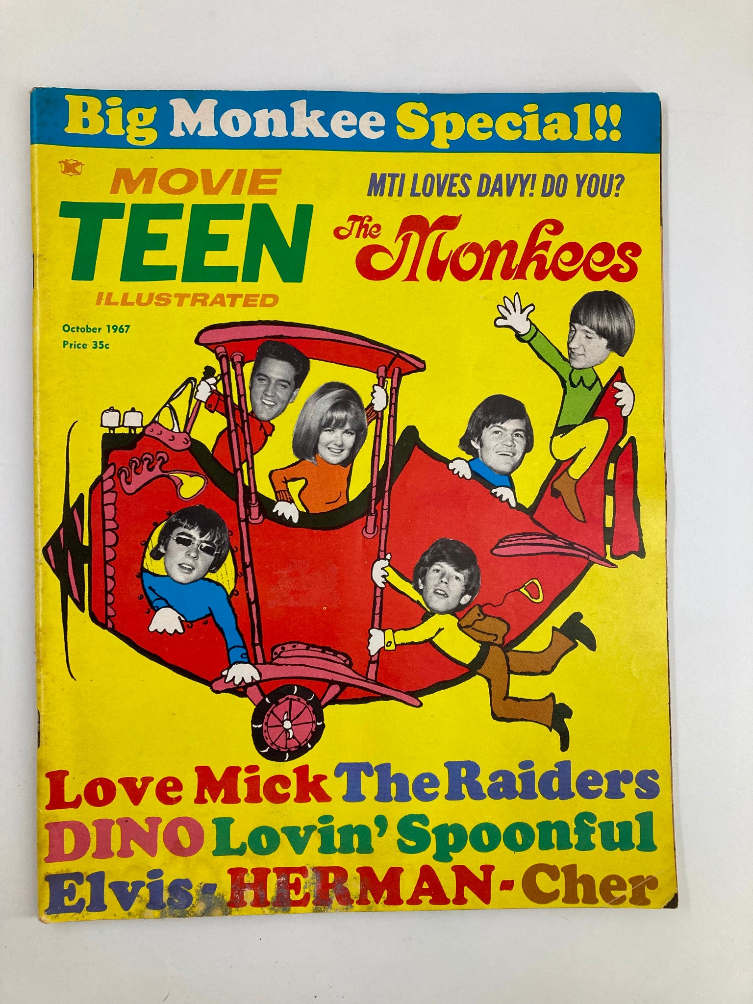 VTG Movie Teen Illustrated Magazine October 1967 Love Mick The Raiders No Label