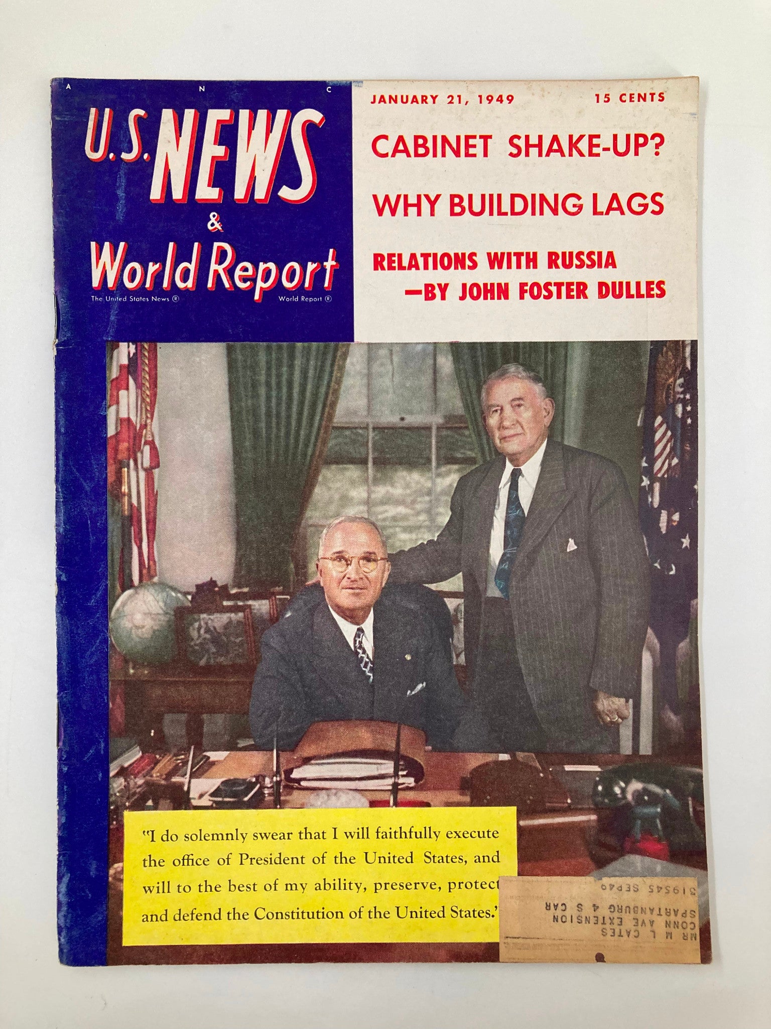 US News & World Report Magazine January 21 1949 Relations with Russia