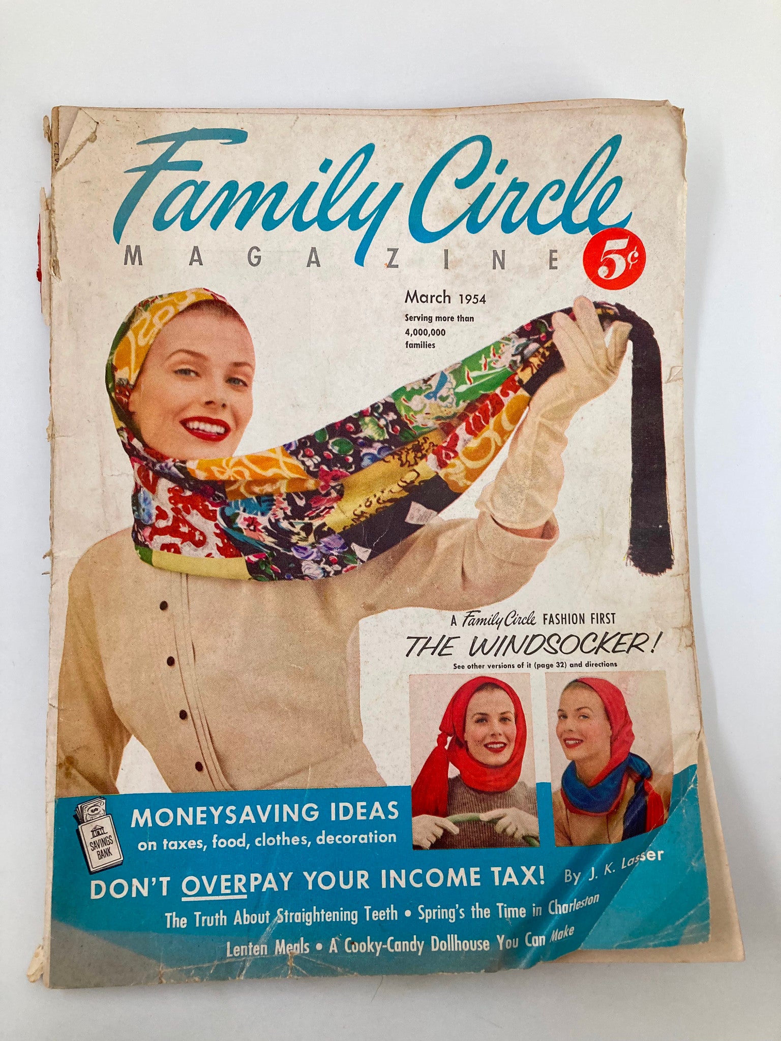 VTG Family Circle Magazine March 1954 Don't Overpay Your Income Tax No Label