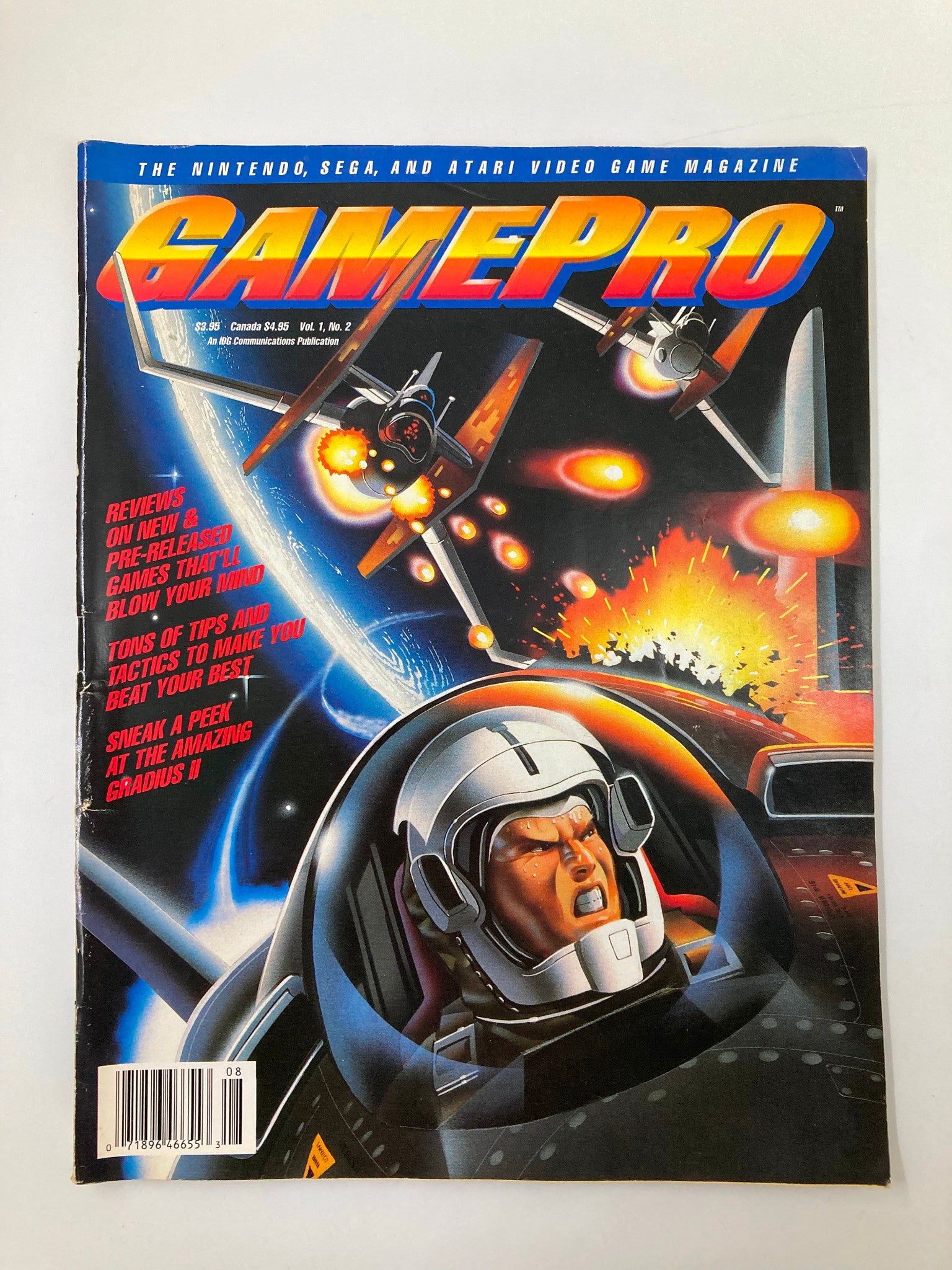 Cover of GamePro Magazine, July 1989, featuring 'The Amazing Gradius II' and 'The Puzzle Challenge.