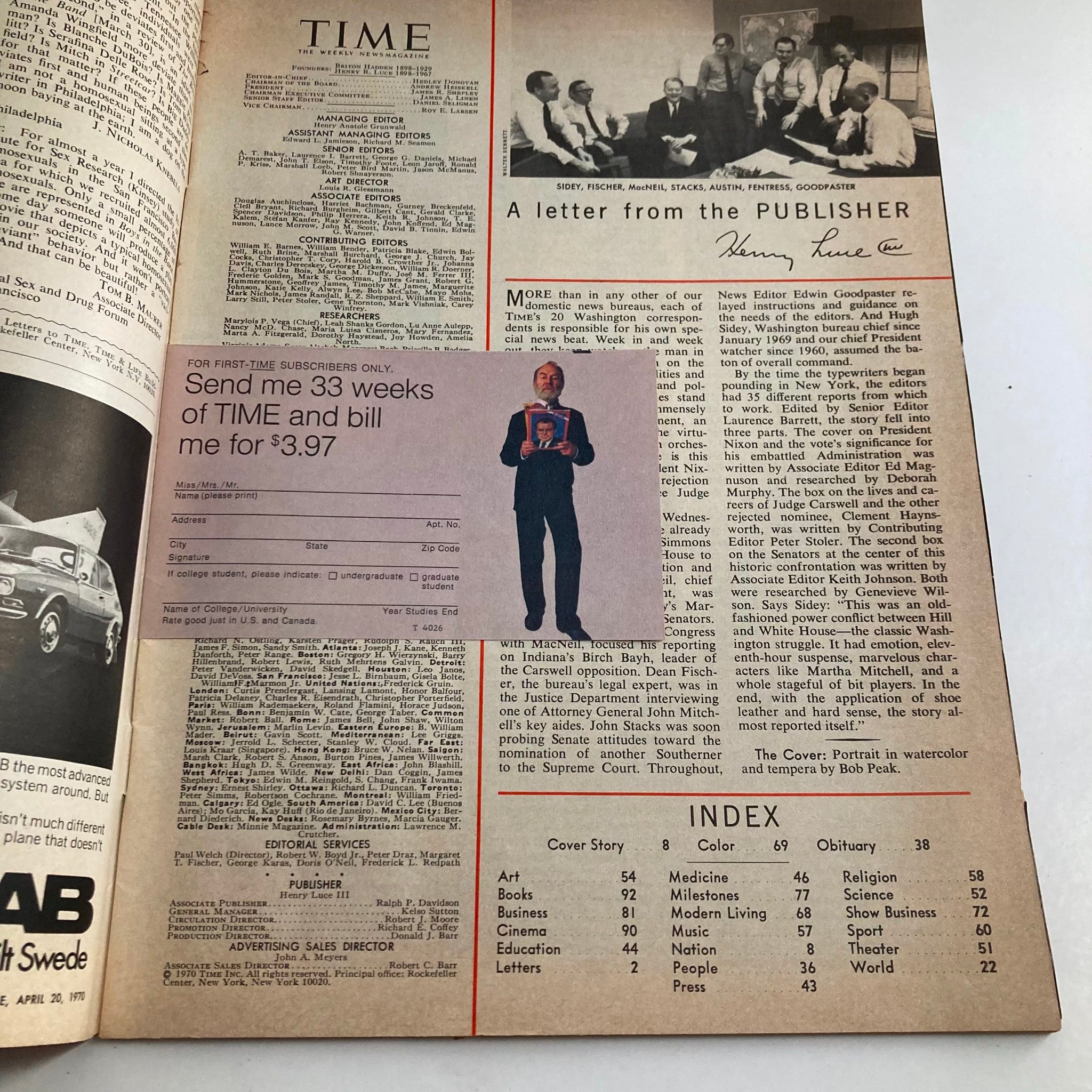 VTG Time Magazine April 20 1970 Richard Nixon's Embattled White House