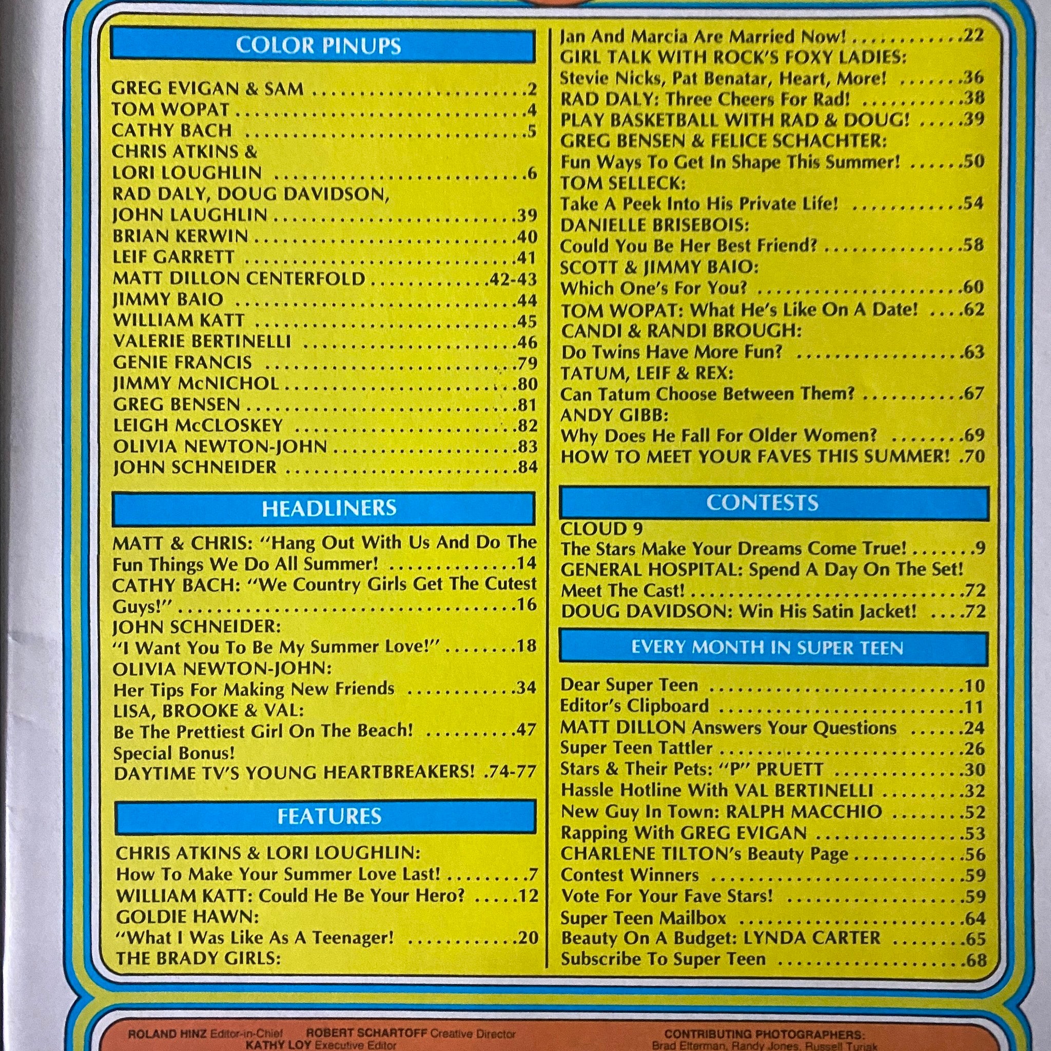 SuperTeen Magazine August 1981 John Schneider, Matt Lattanzi No Label