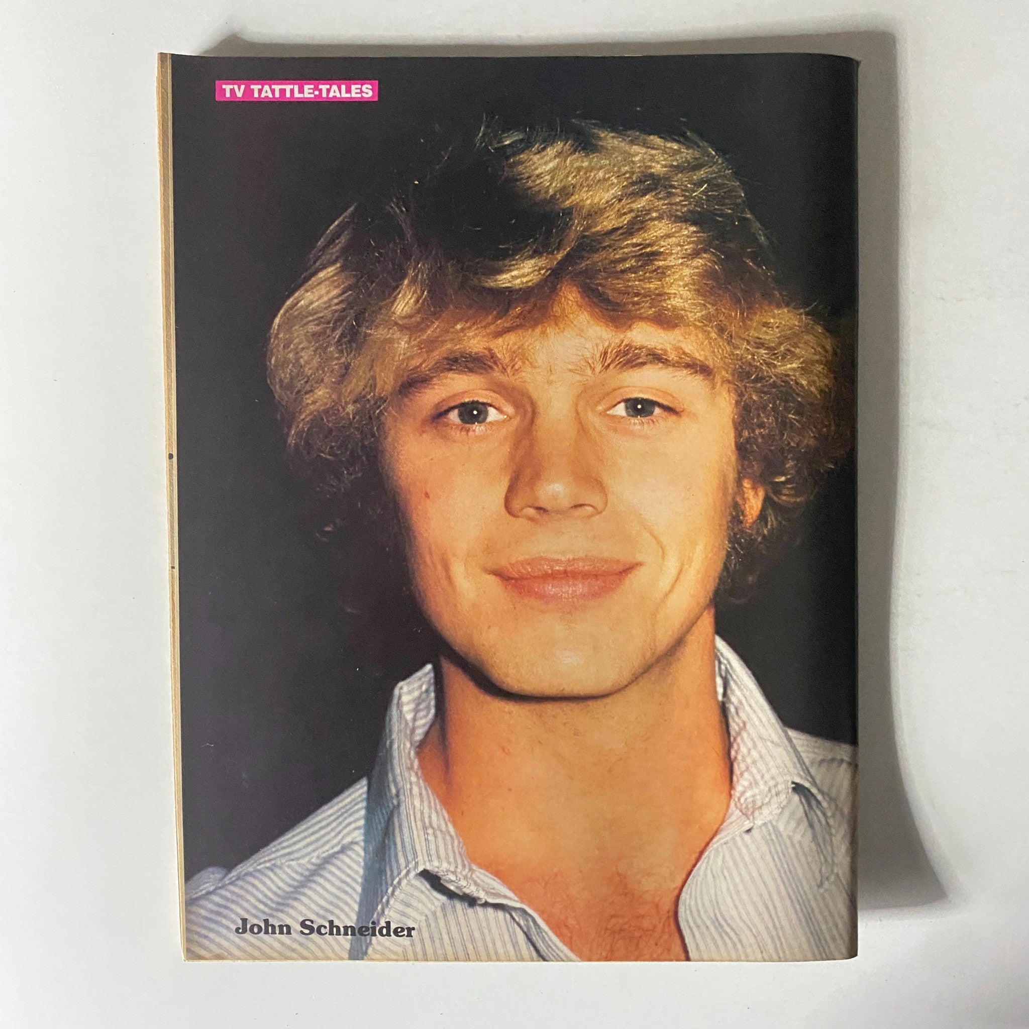 Back cover of 16 Magazine TV Tattle-Tales Spring 1981 featuring John Schneider, an iconic figure from the era.