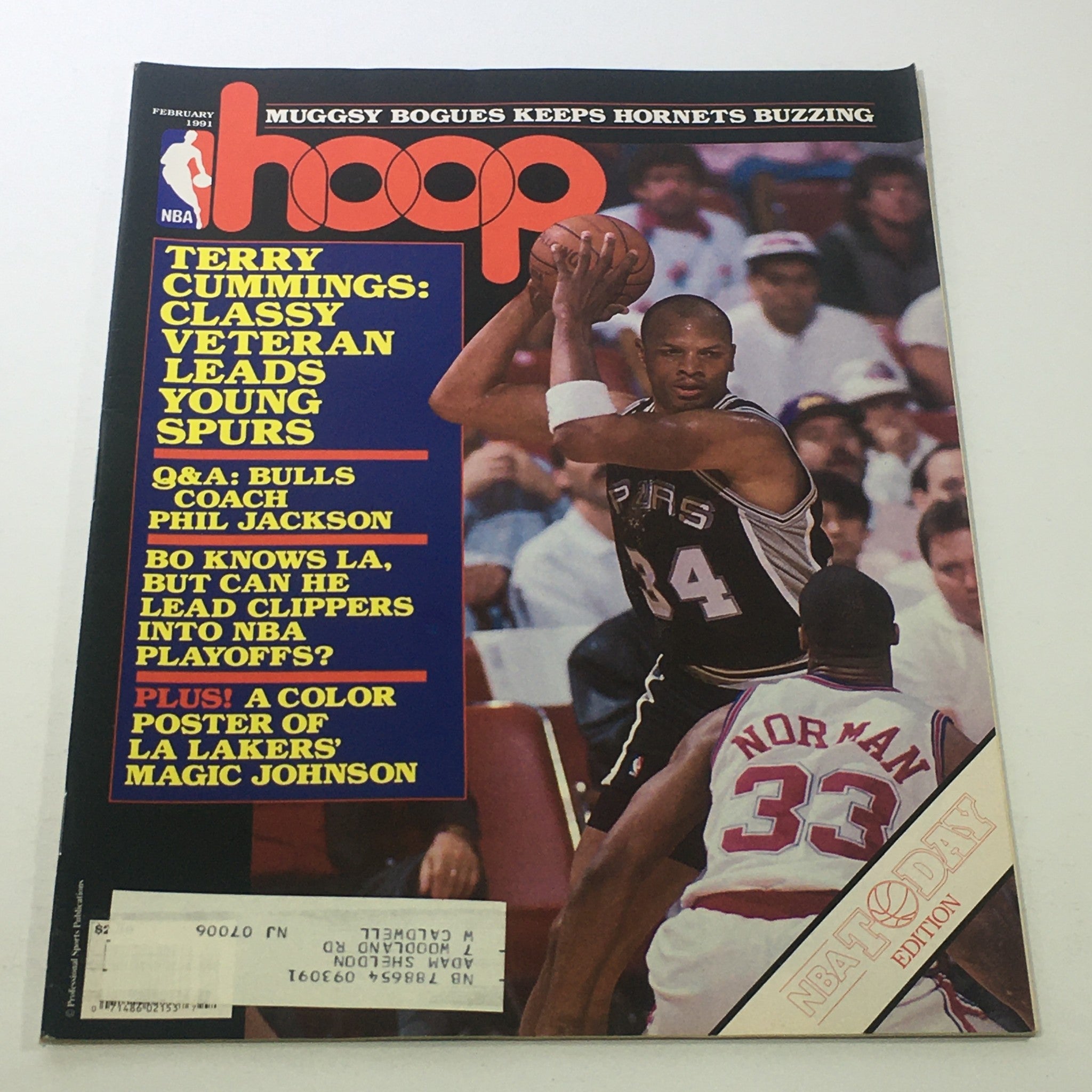 Hoop NBA Magazine: February 1991 - Terry Cummings Classy Veteran Leads Spurs