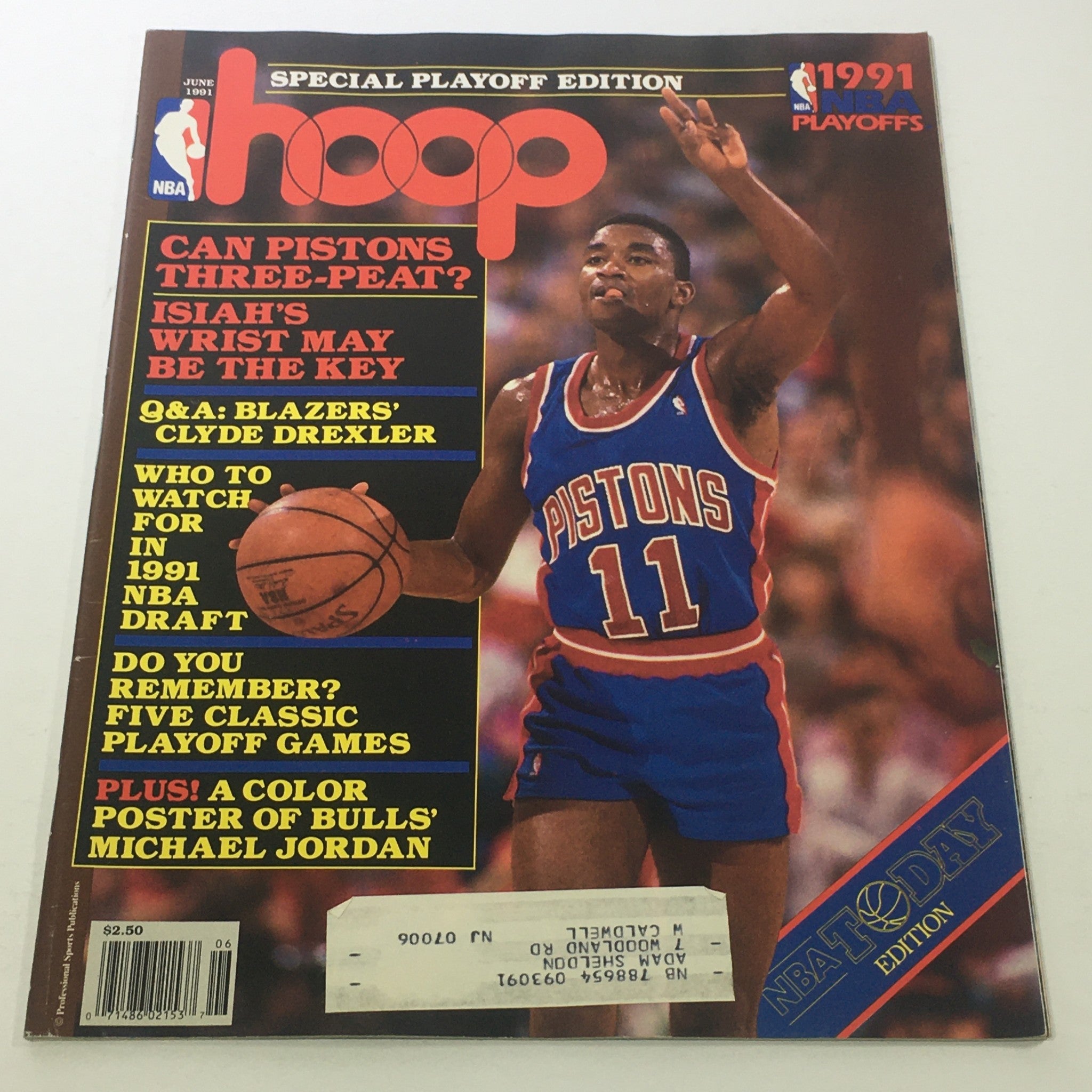 Hoop NBA Magazine: June 1991 -Q&A Blazers' Clyde Drexler/5 Classic Playoff Games