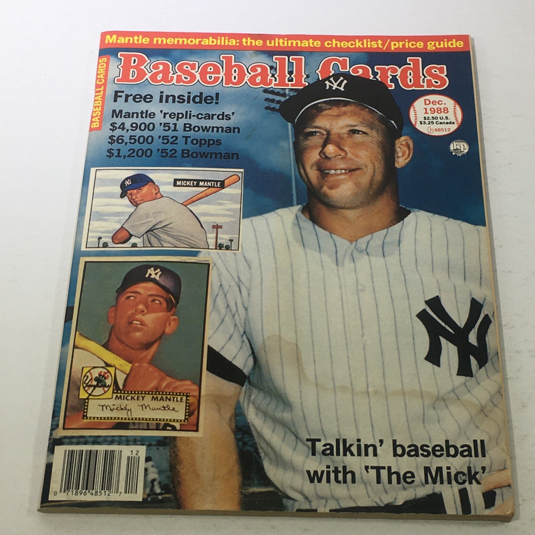 Baseball Cards Magazine: December 1988 - Talkin' Baseball With Micky Mantle