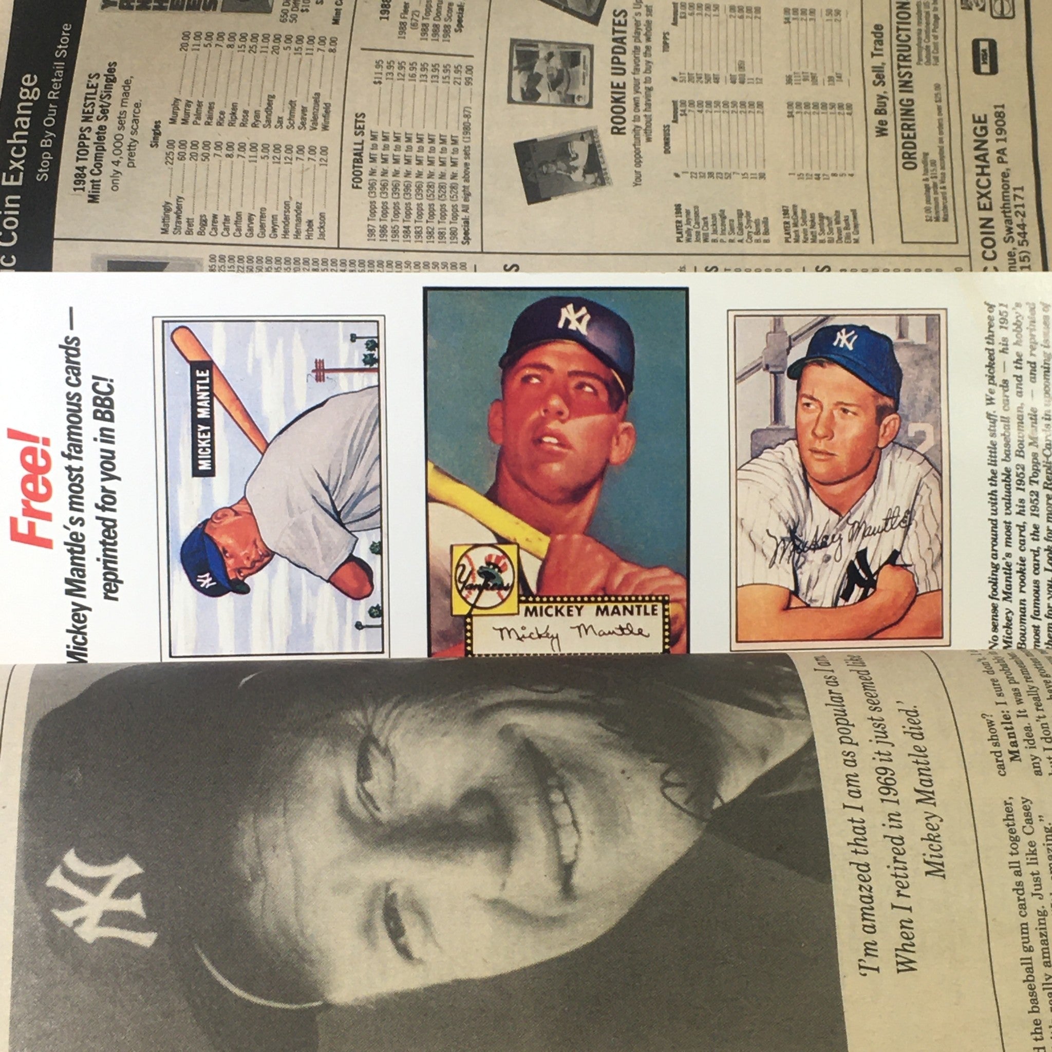 Baseball Cards Magazine: December 1988 - Talkin' Baseball With Micky Mantle