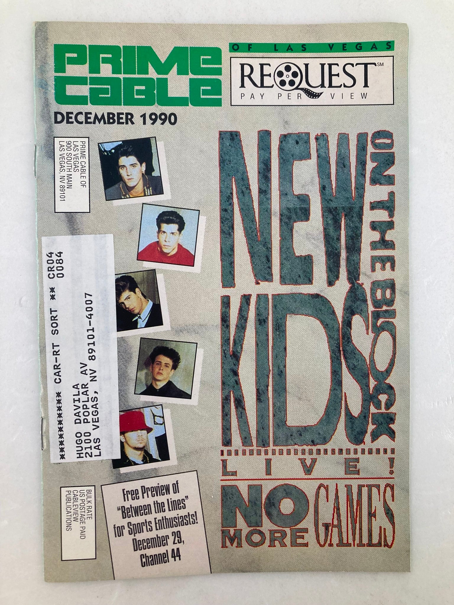 Prime Cable Magazine December 1990 New Kids On The Block Live No More Games