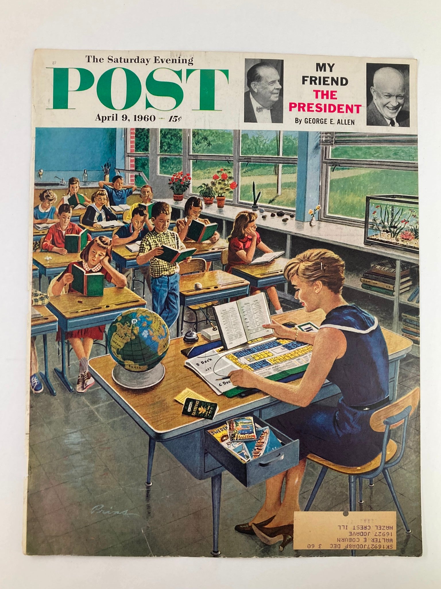 COVER ONLY The Saturday Evening Post April 9 1960 My Friend The President