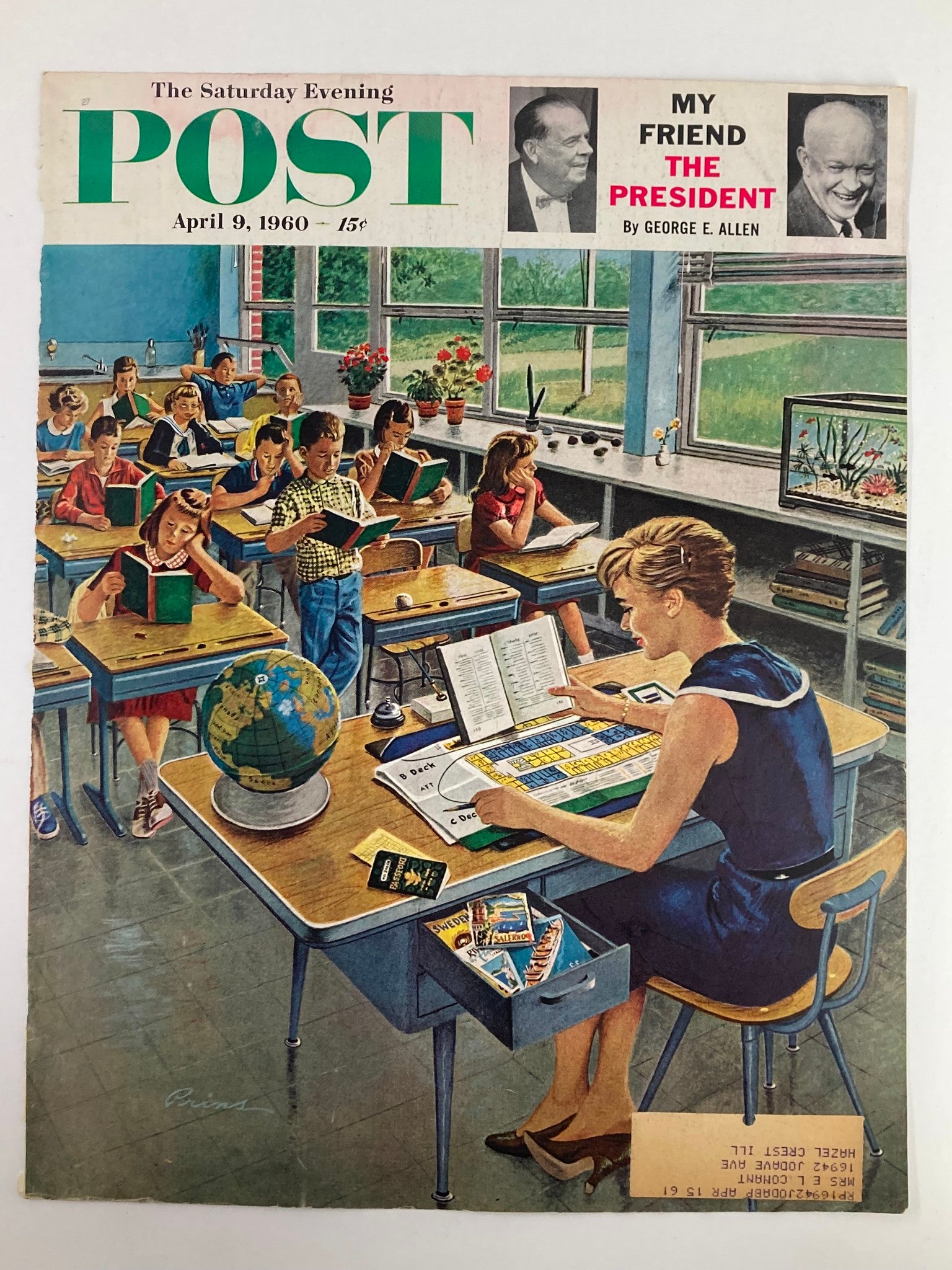 COVER ONLY The Saturday Evening Post April 9 1960 Dwight Eisenhower