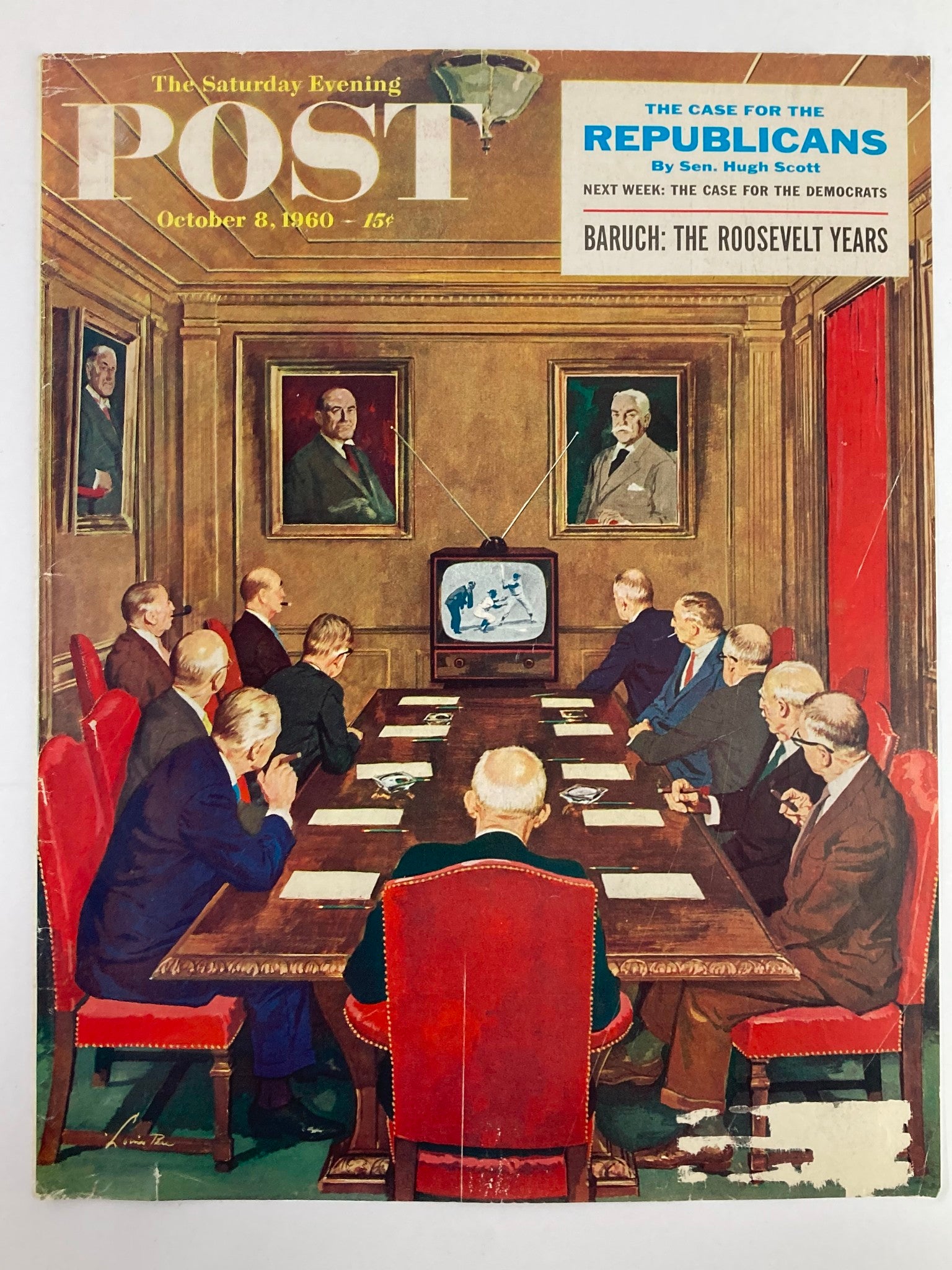 COVER ONLY The Saturday Evening Post October 8 1960 Baruch The Roosevelt Years