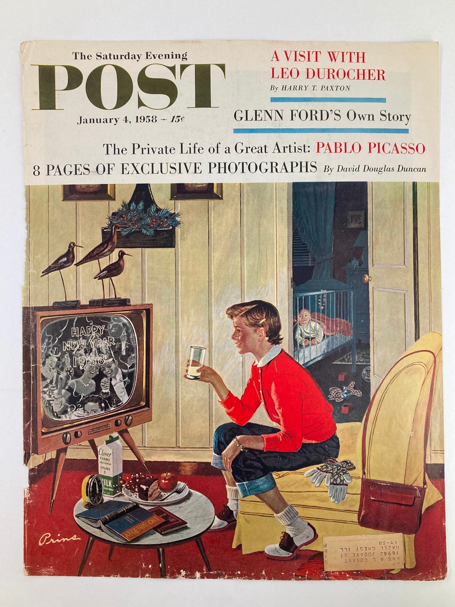 COVER ONLY The Saturday Evening Post January 4 1958 Glenn Ford's Own Story