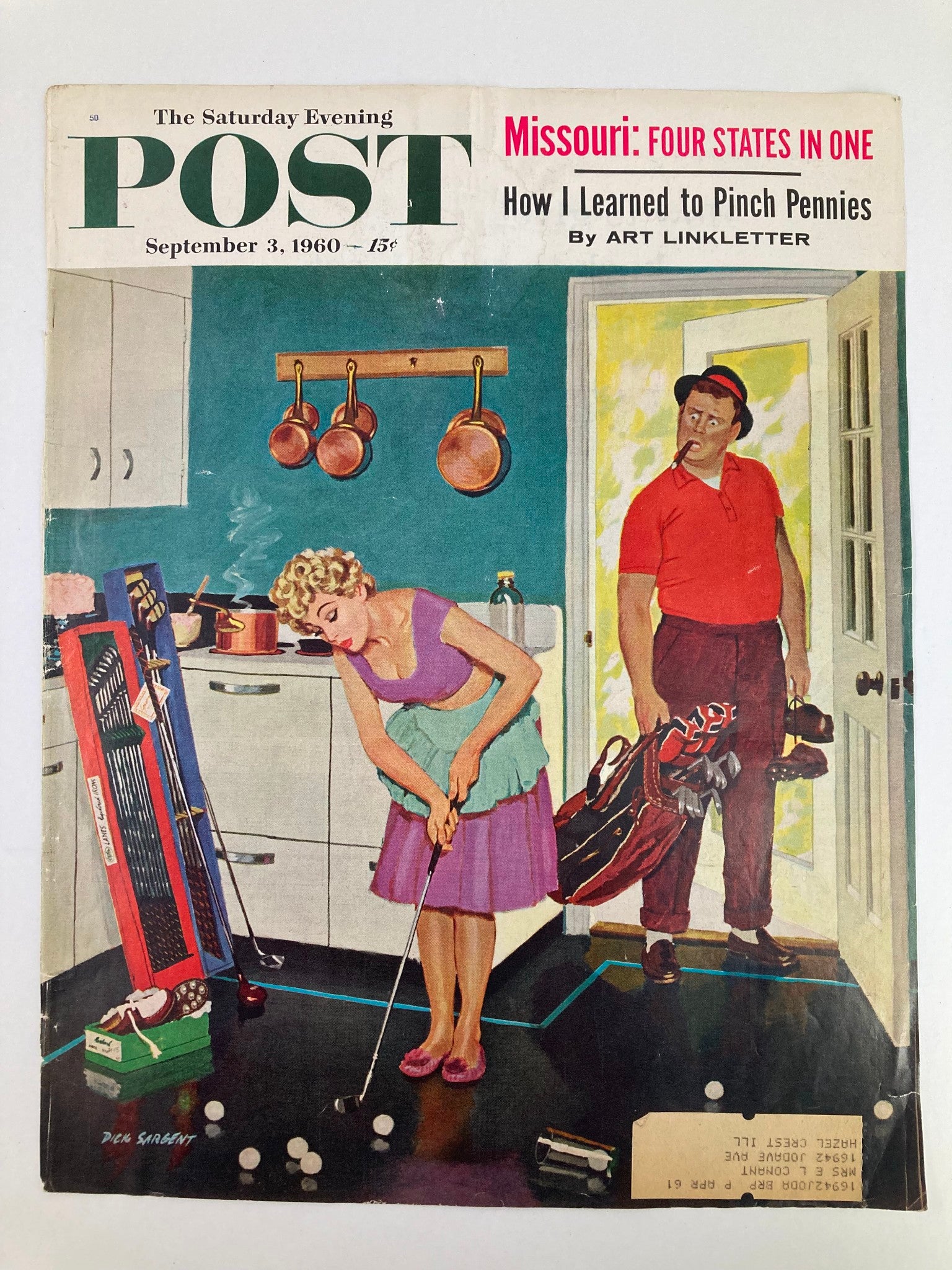 COVER ONLY The Saturday Evening Post September 3 1960 Missouri Four States in 1