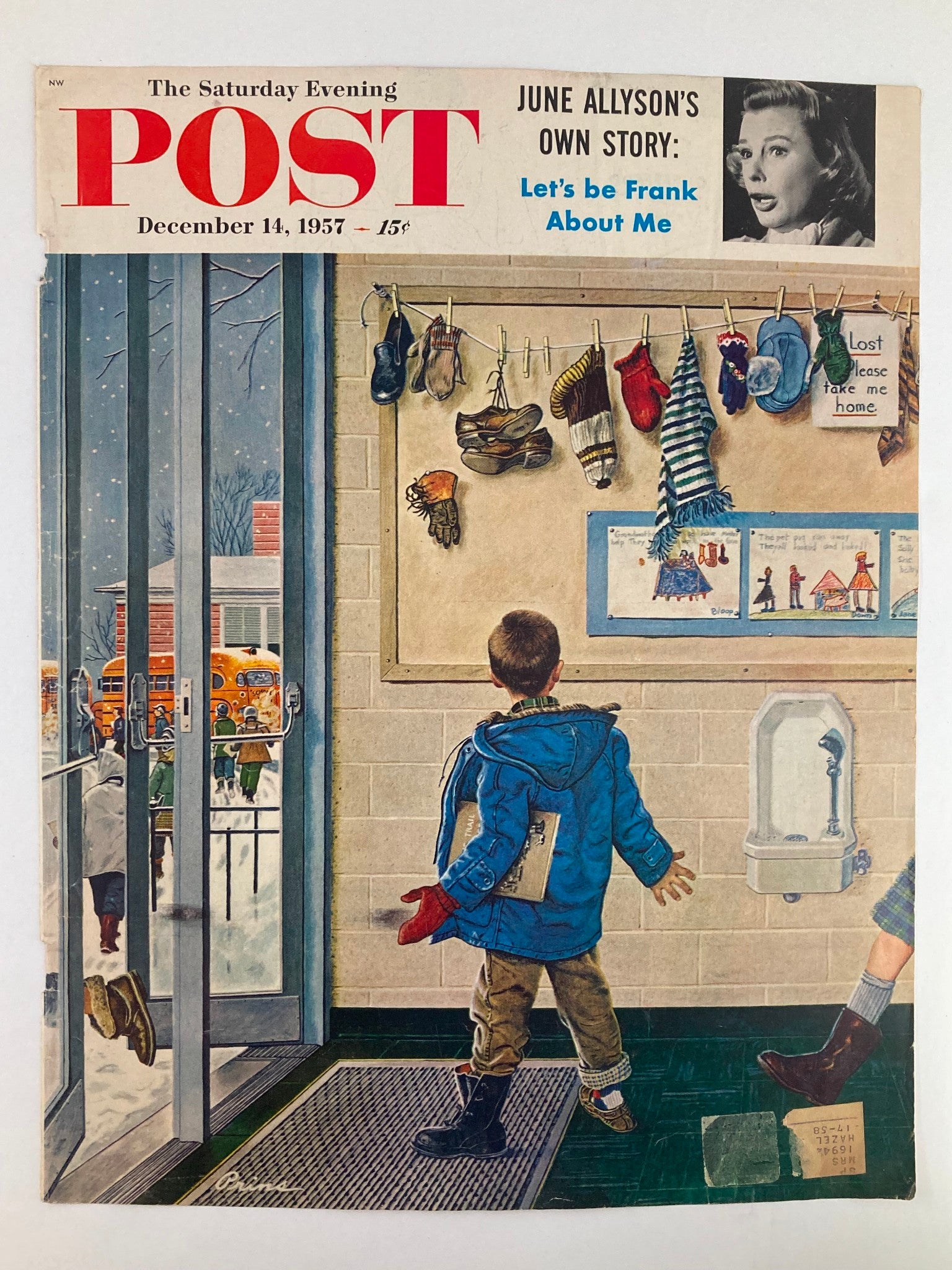 COVER ONLY The Saturday Evening Post December 14 1957 June Allyson's Own Story