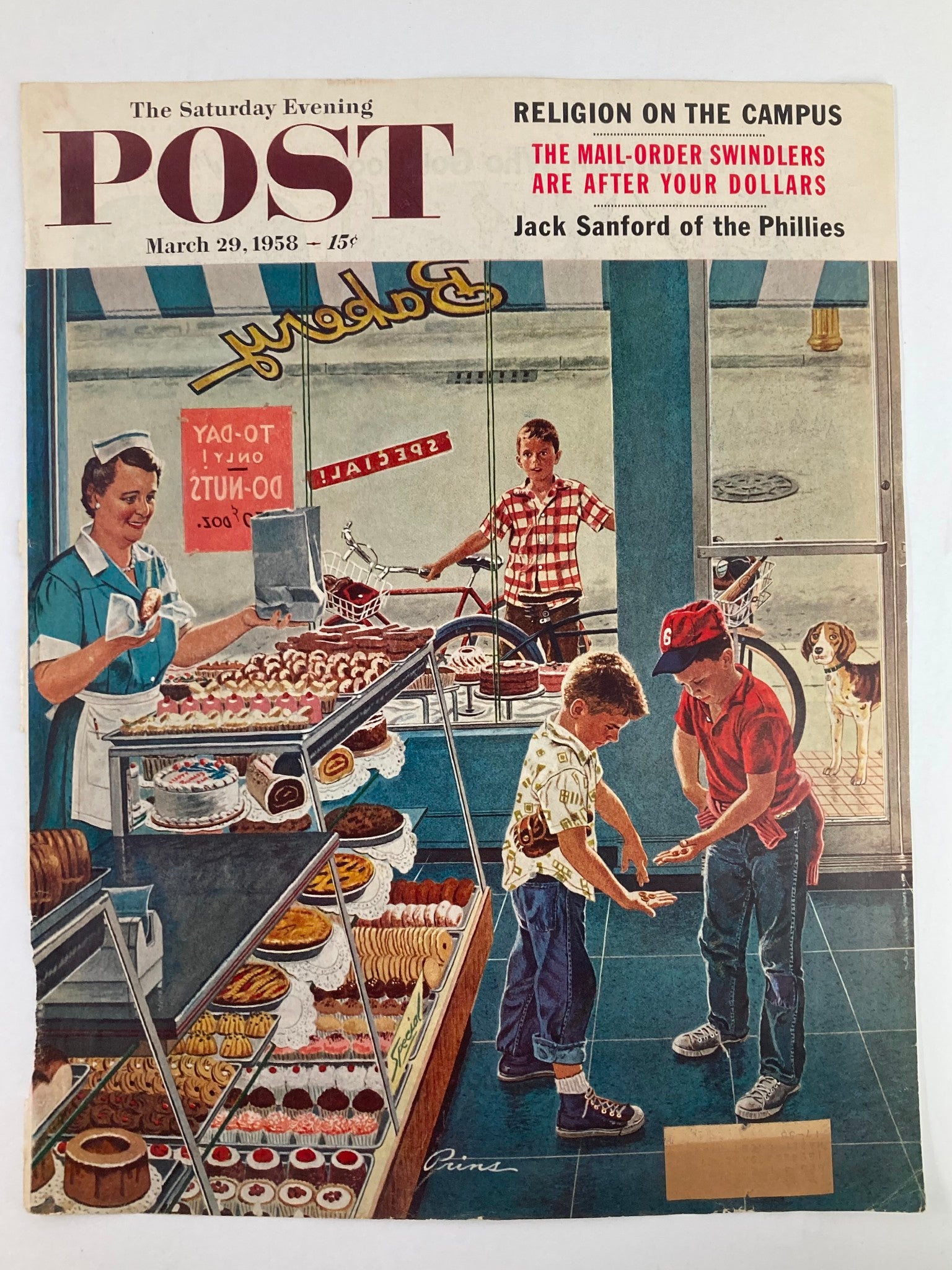 COVER ONLY The Saturday Evening Post March 29 1958 Jack Sanford of the Phillies