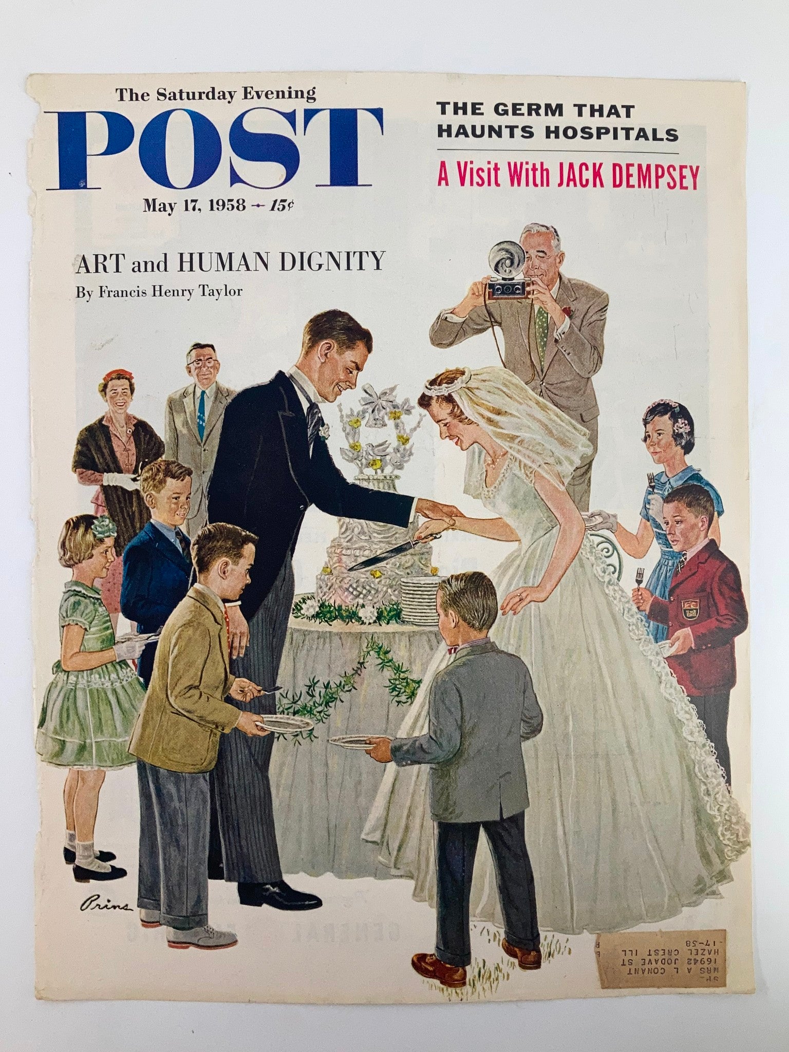 COVER ONLY The Saturday Evening Post May 17 1958 A Visit with Jack Dempsey