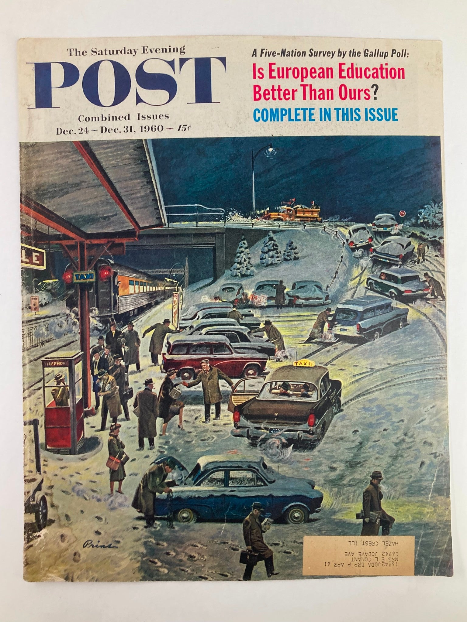 COVER ONLY The Saturday Evening Post December 24 1960 European Education