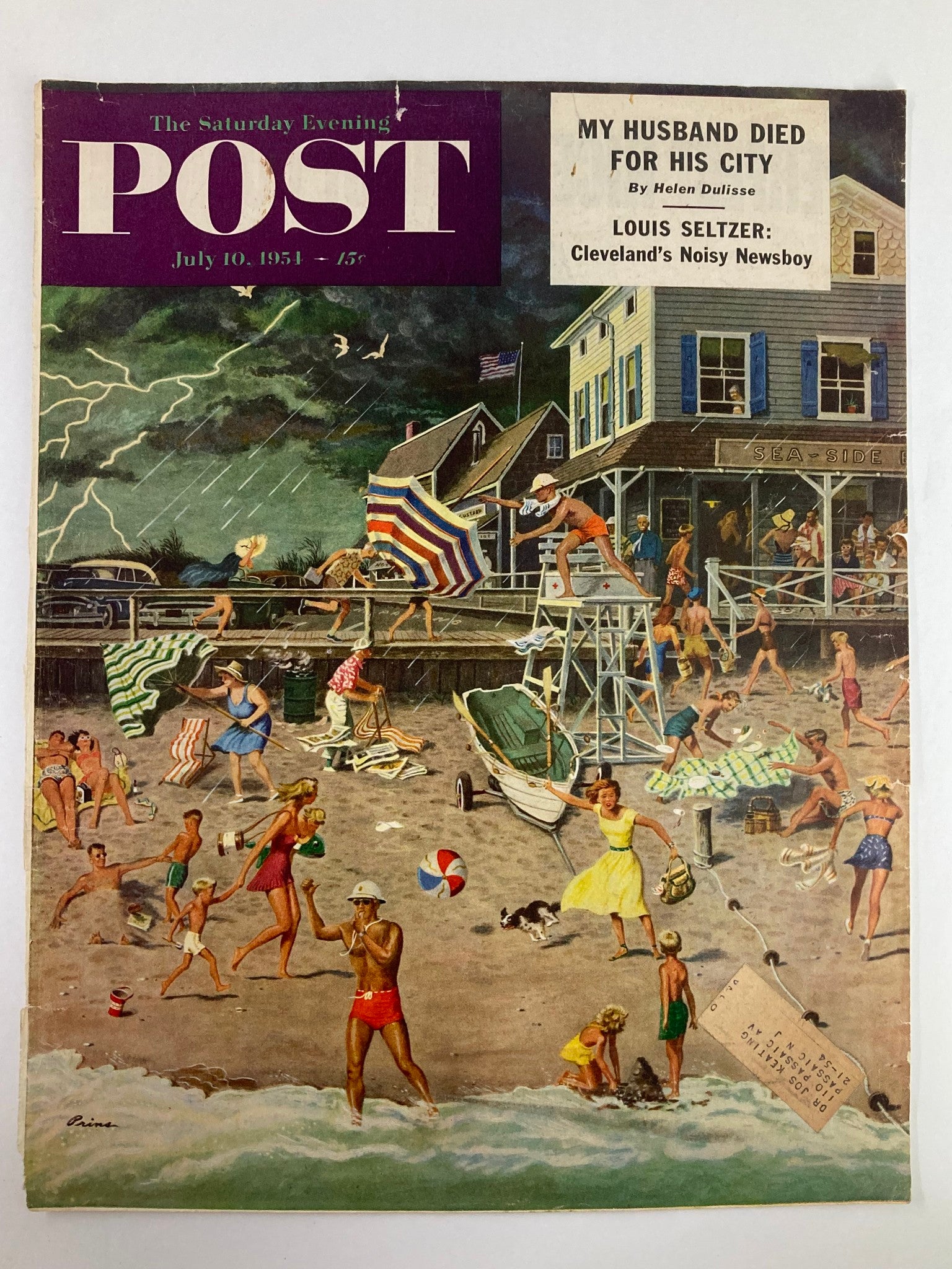 COVER ONLY The Saturday Evening Post July 10 1954 My Husband Died For His City