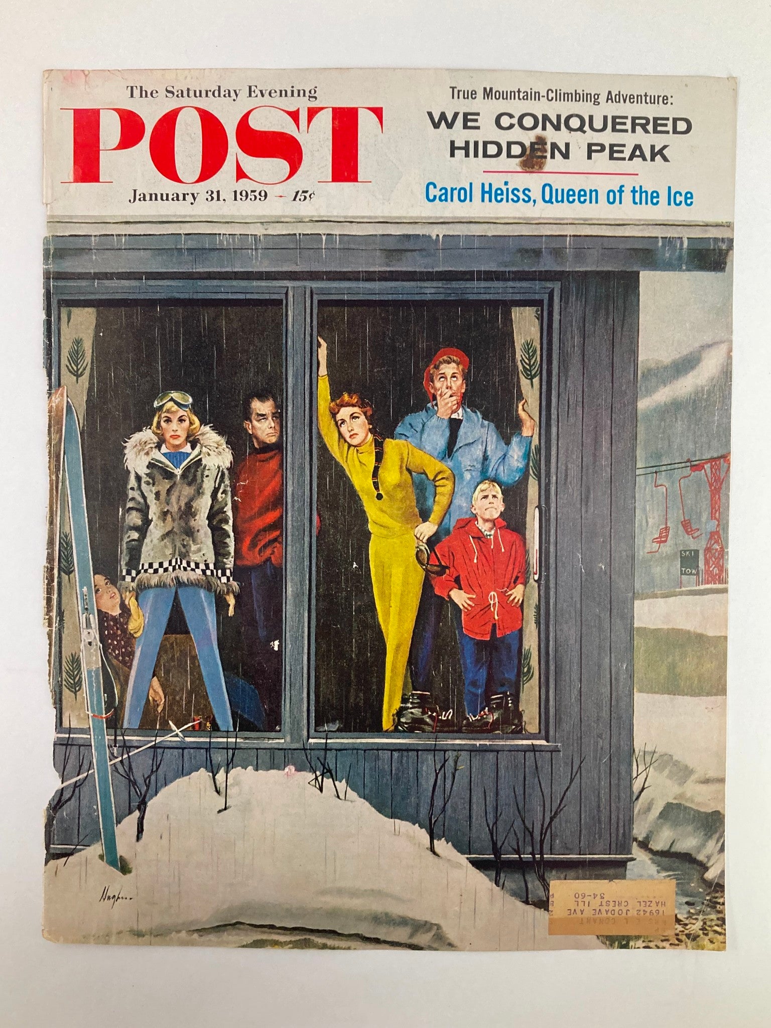 COVER ONLY The Saturday Evening Post January 31 1959 Carol Heiss Queen of Ice