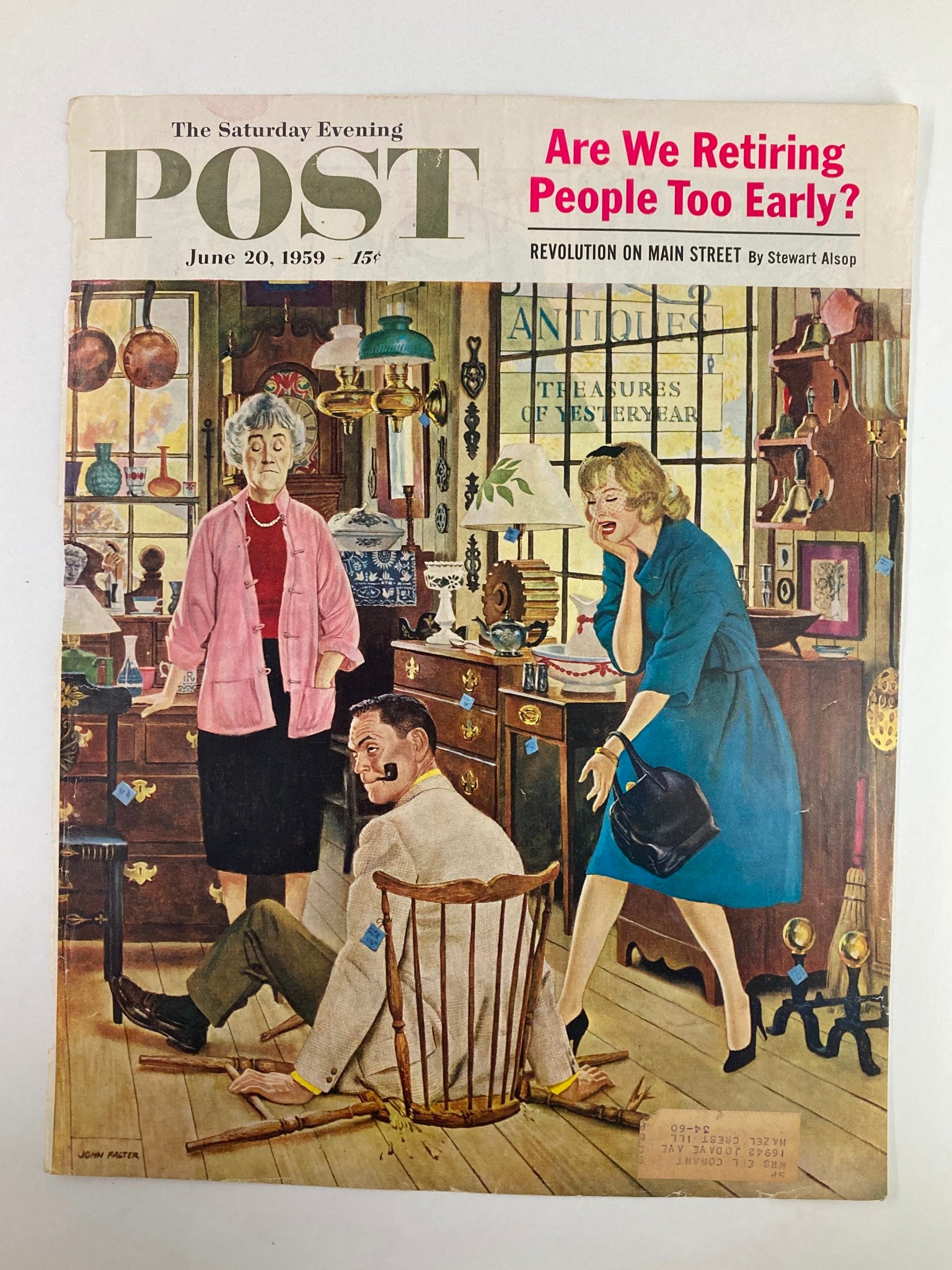 COVER ONLY The Saturday Evening Post June 20 1959 Revolution on Main Street