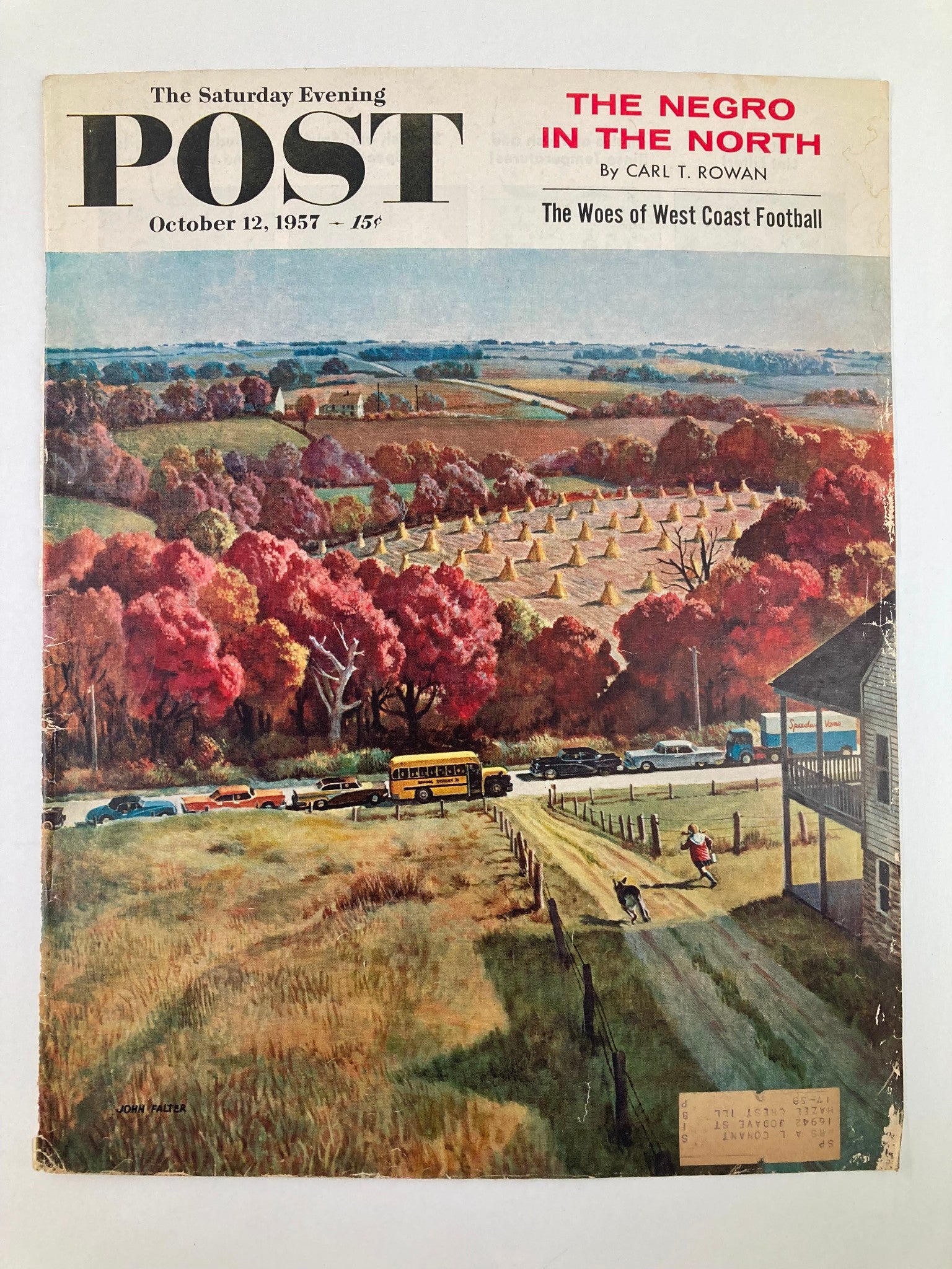 COVER ONLY The Saturday Evening Post October 12 1957 The Negro in North