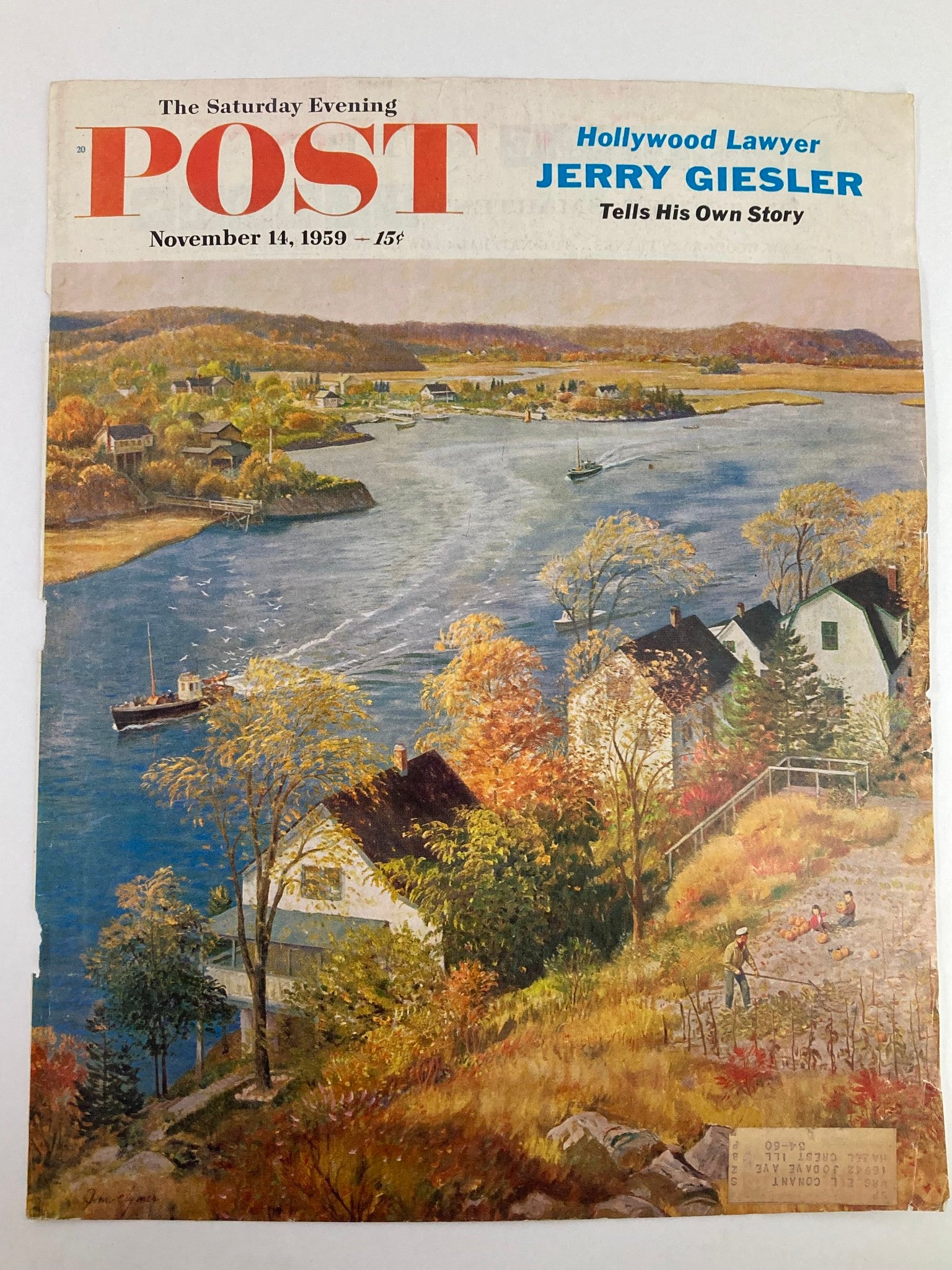 COVER ONLY The Saturday Evening Post November 14 1959 Lawyer Jerry Geisler