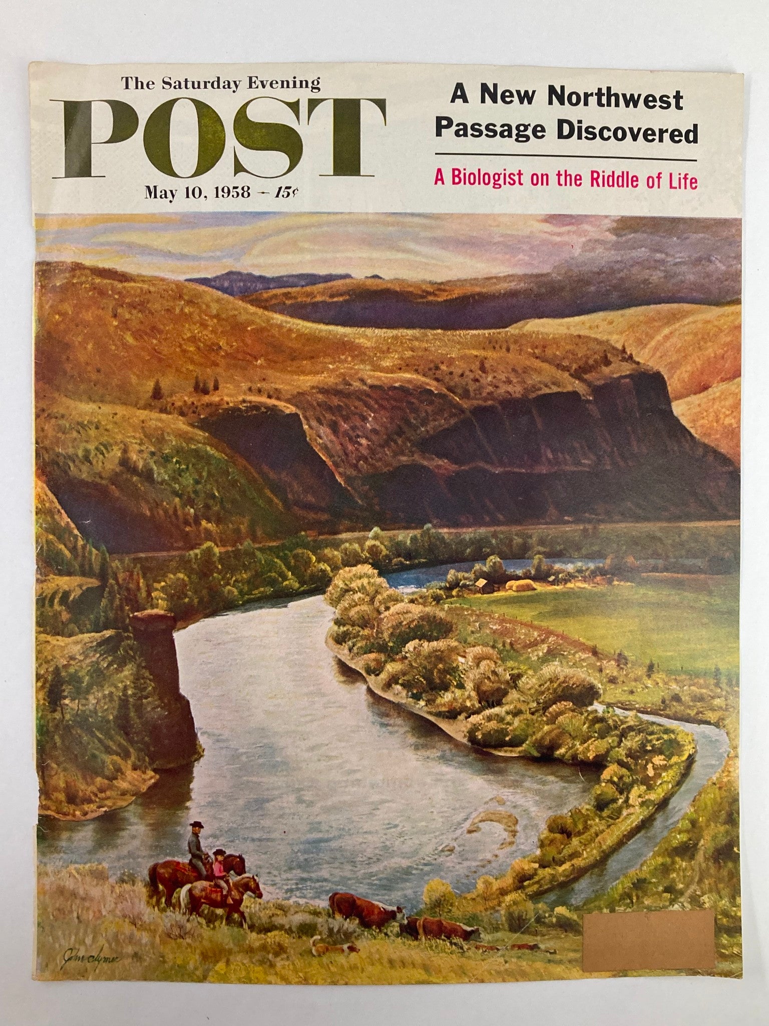 COVER ONLY The Saturday Evening Post May 10 1958 Northwest Package Dicovered