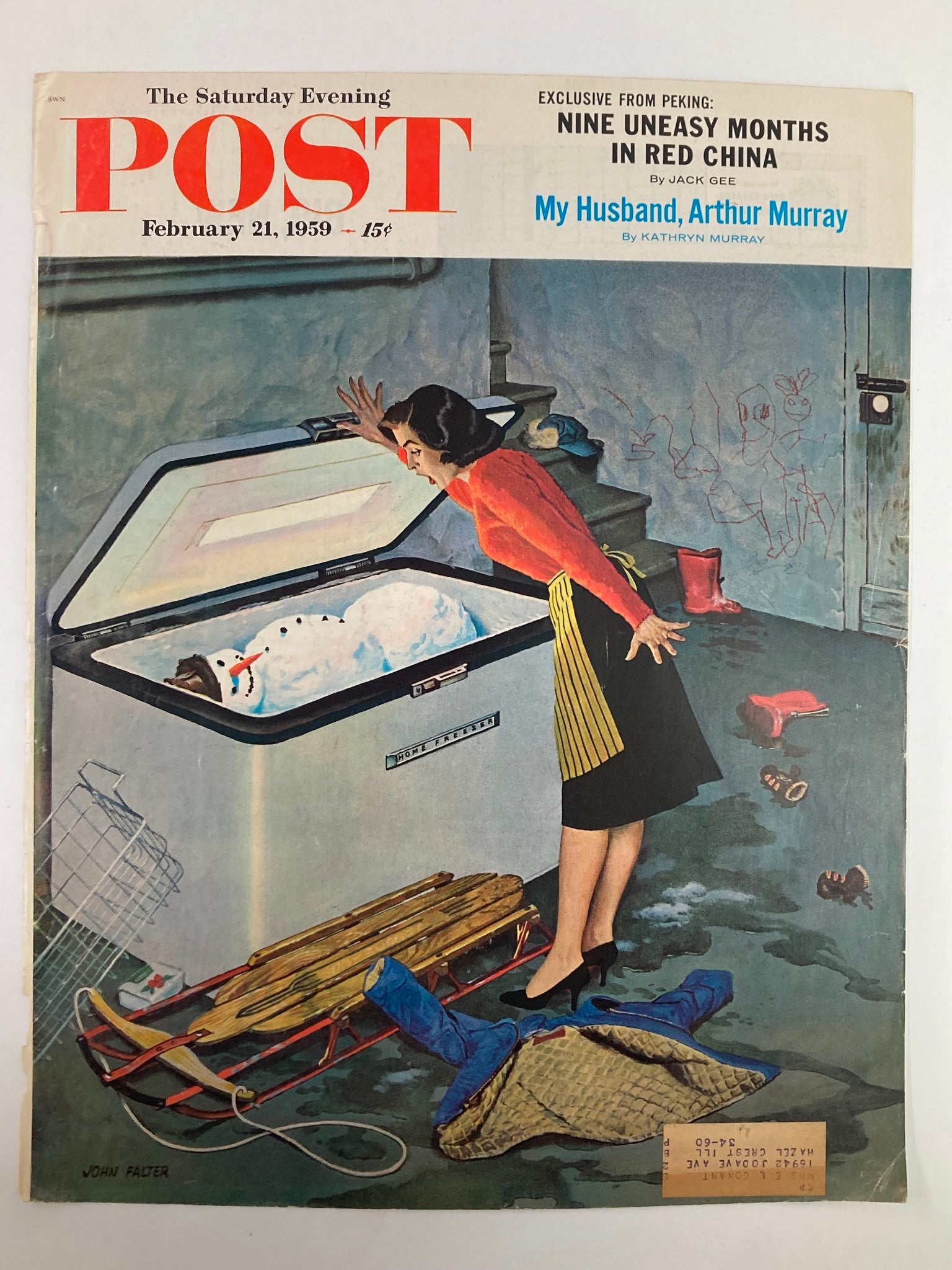 COVER ONLY The Saturday Evening Post February 21 1959 My Husband, Arthur Murray