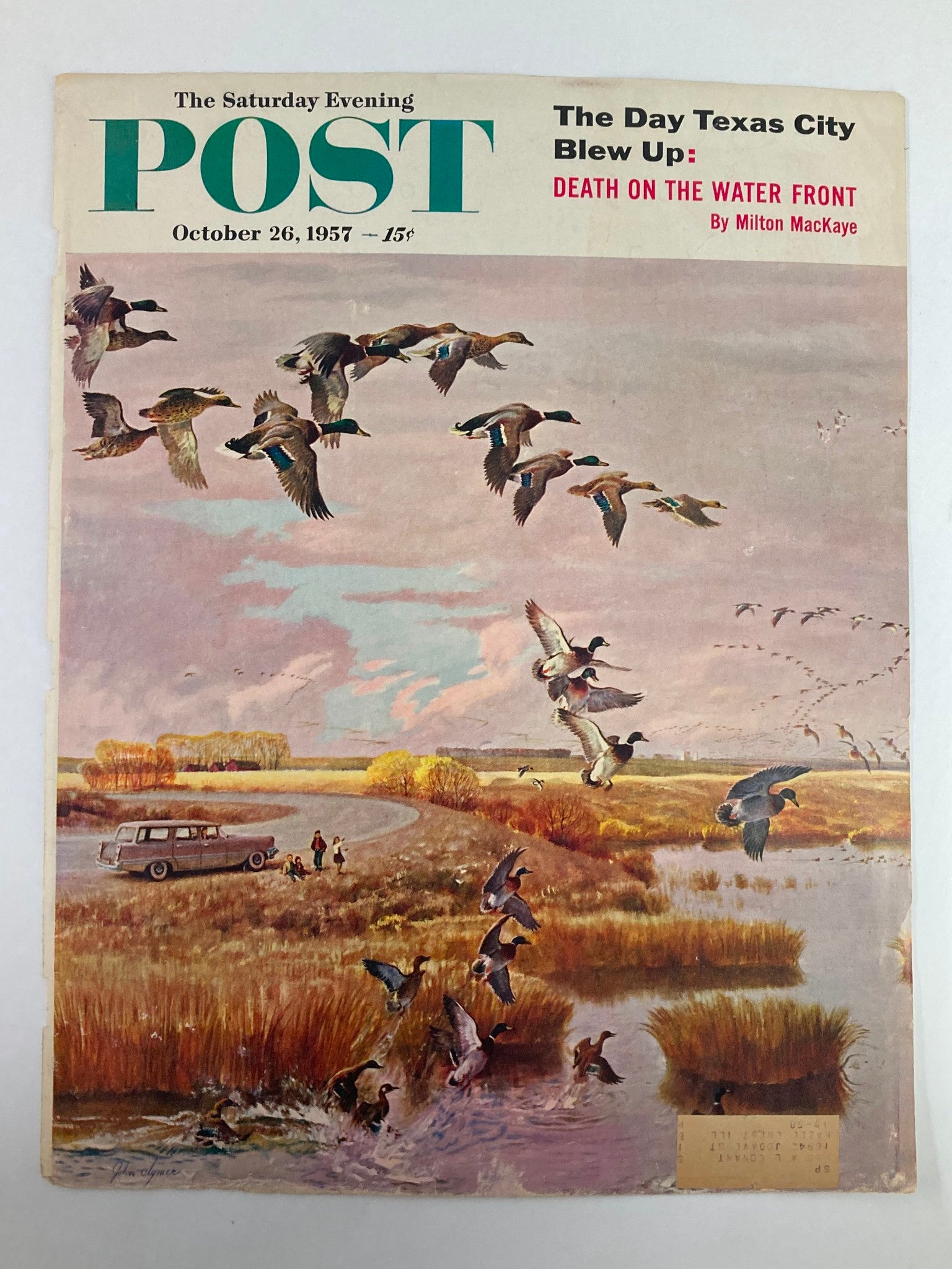 COVER ONLY The Saturday Evening Post October 26 1957 Death on the Water Front