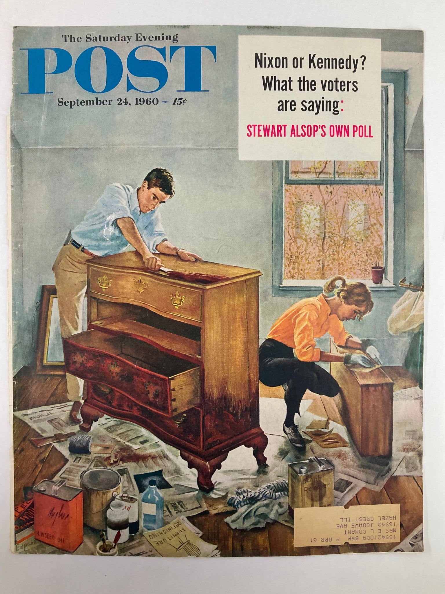 COVER ONLY The Saturday Evening Post September 24 1960 Stewart Alsop's Own Pool