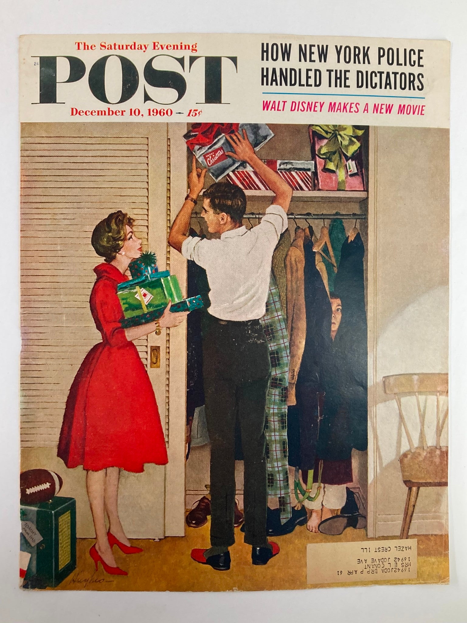 COVER ONLY The Saturday Evening Post December 10 1960 Walt Disney Make New Movie