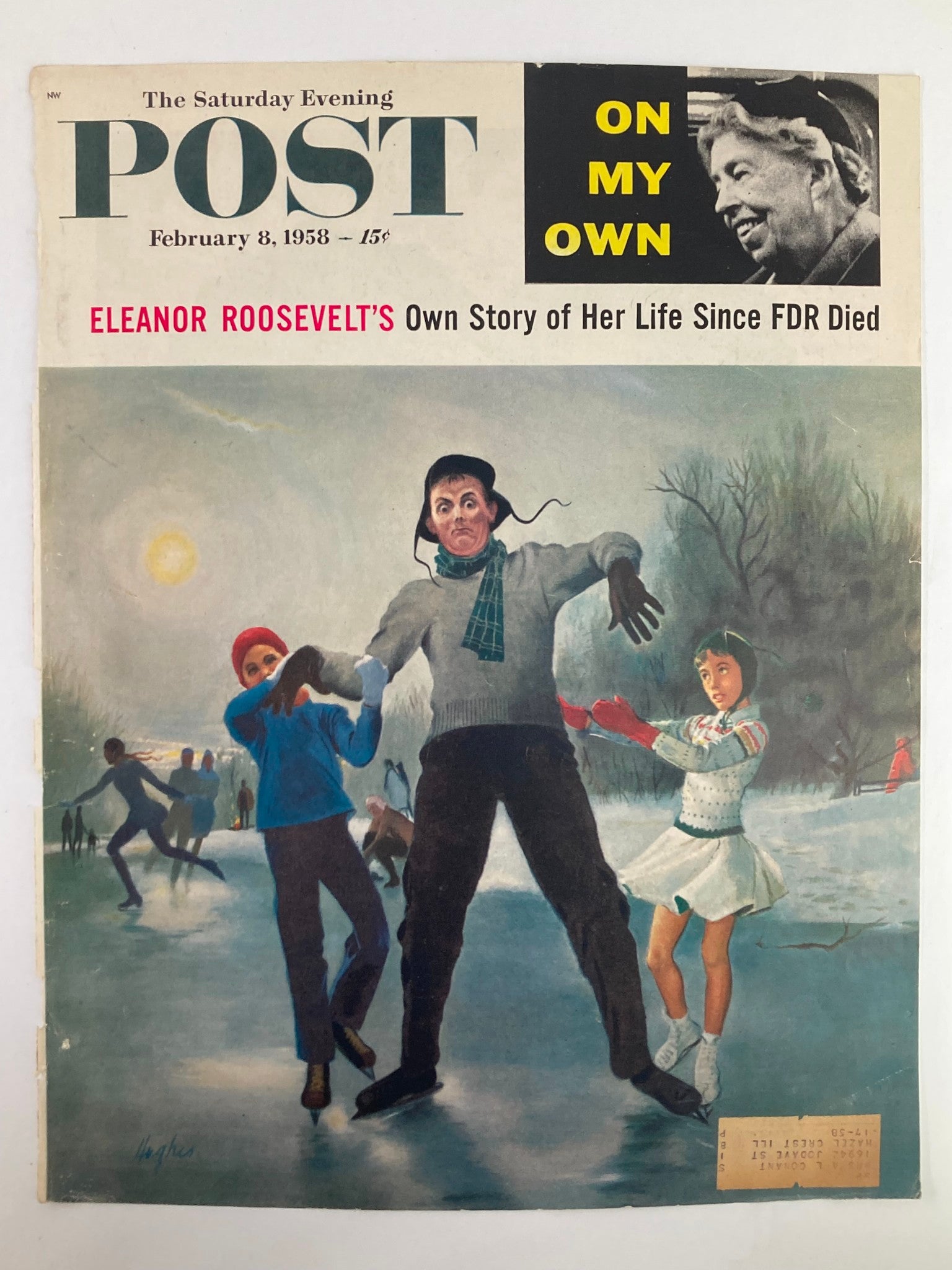 COVER ONLY The Saturday Evening Post February 8 1958 Eleanor Roosevelt's Story