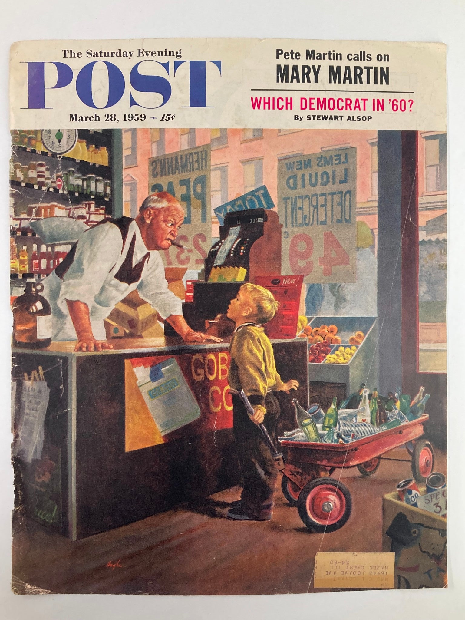 COVER ONLY The Saturday Evening Post March 28 1959 Pete Martin and Mary Martin