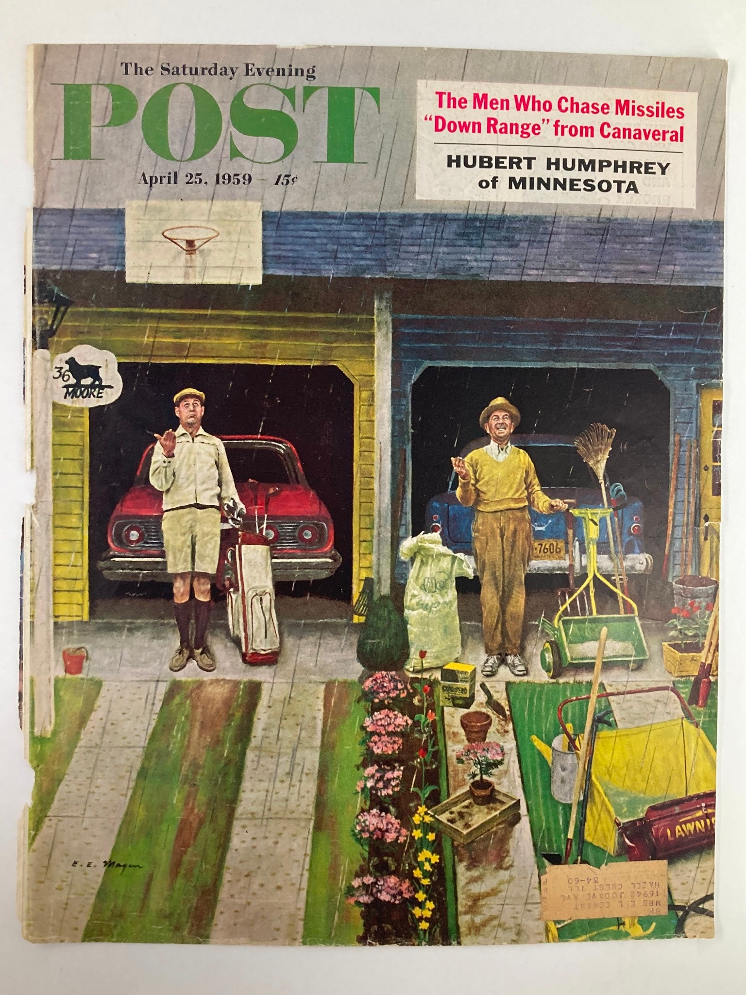 COVER ONLY The Saturday Evening Post April 25 1959 Hubert Humphrey of Minnesota