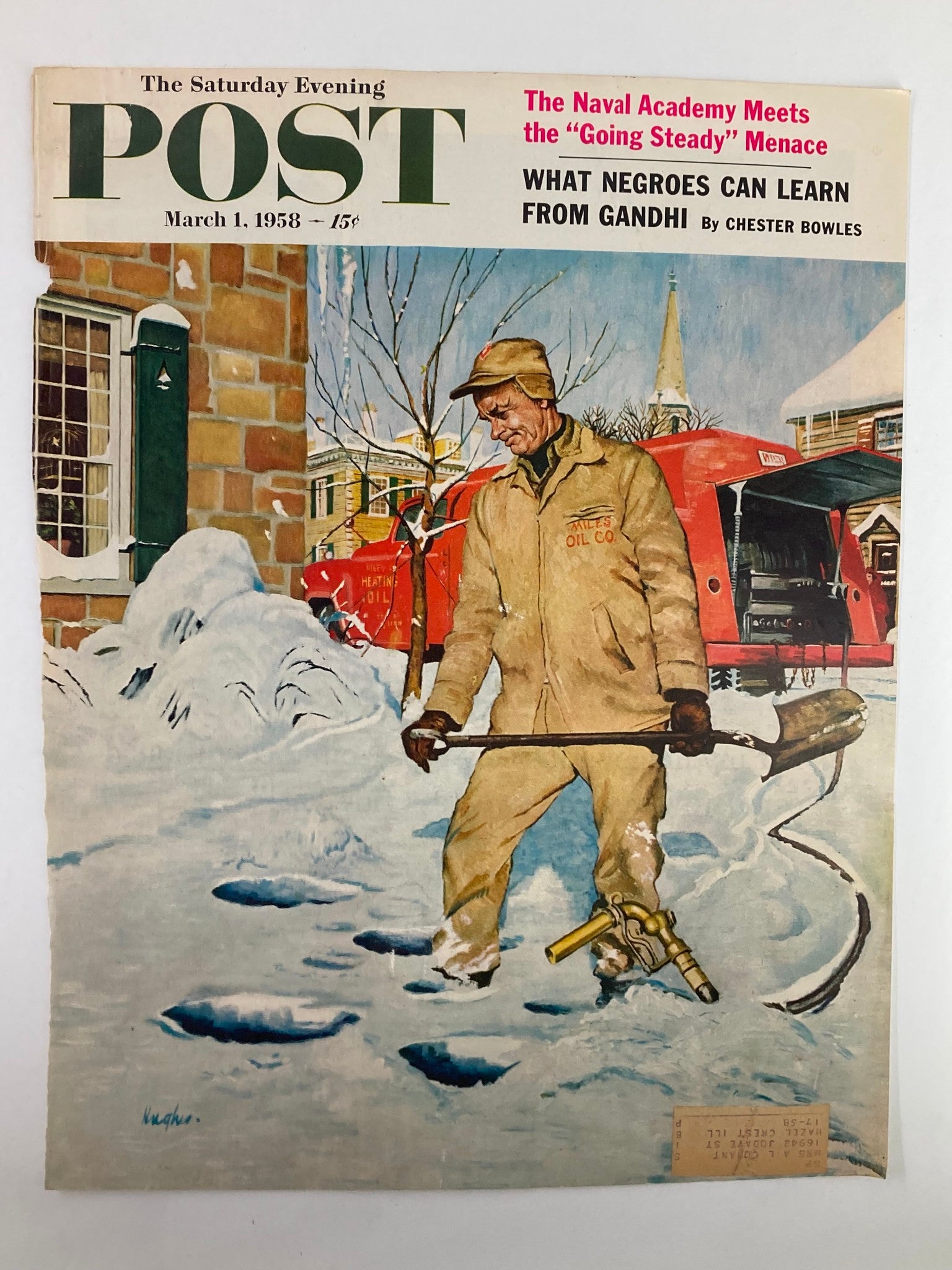 COVER ONLY The Saturday Evening Post March 1 1958 The Going Steady Menace