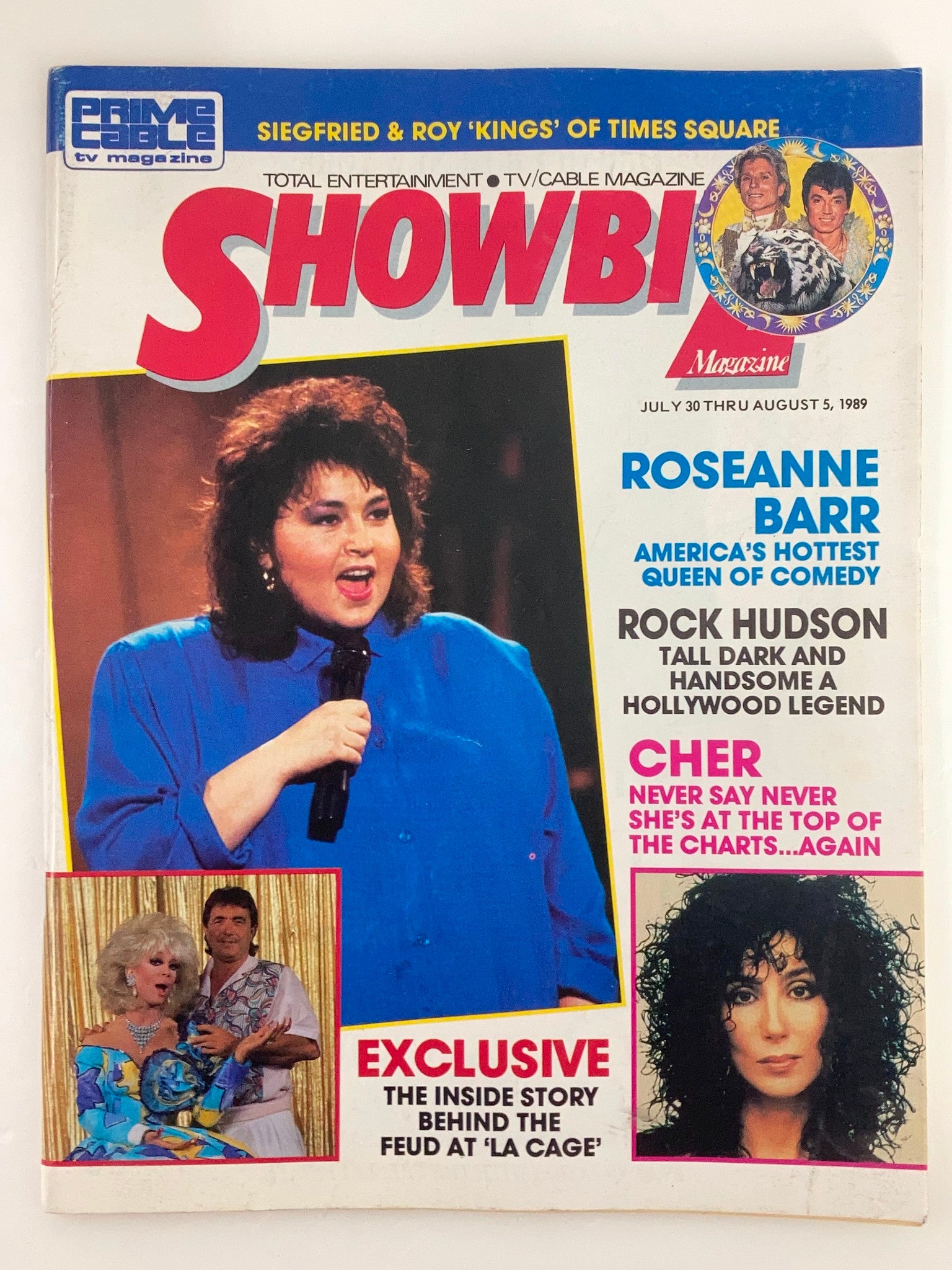 VTG Showbiz Magazine July 30 1989 Roseanne Barr, Cher & Rock Hudson No Label