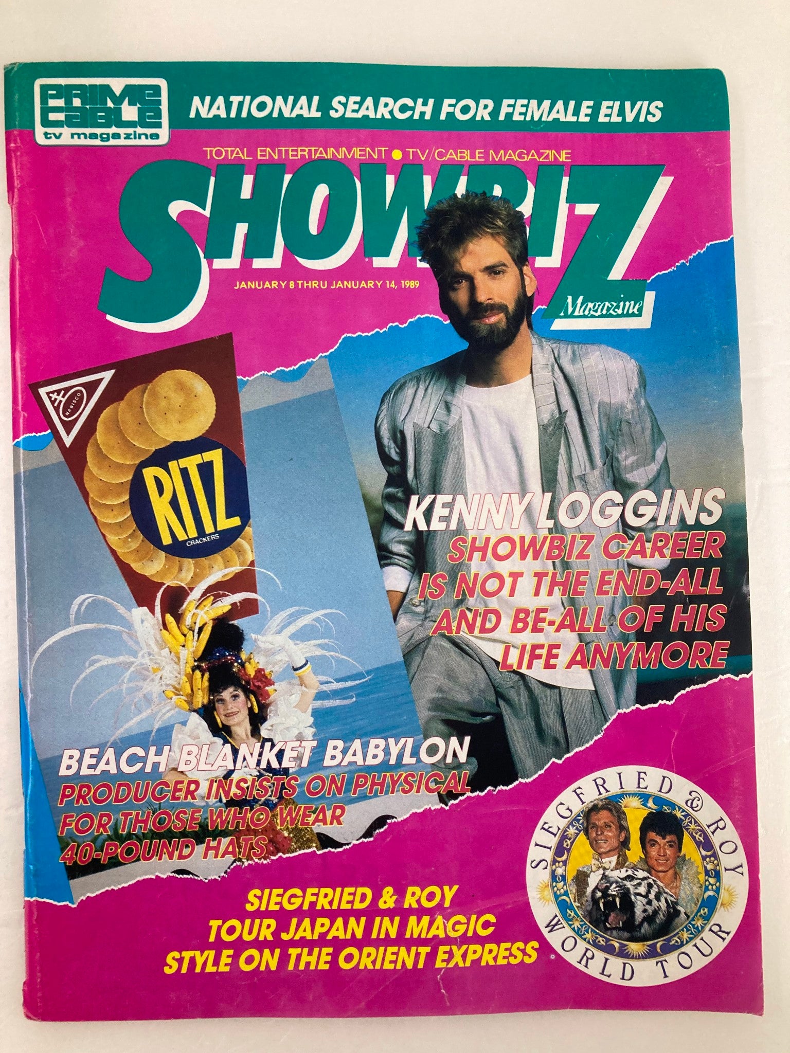 VTG Showbiz Magazine January 8 1989 Kenny Loggins, Siegfried & Roy No Label