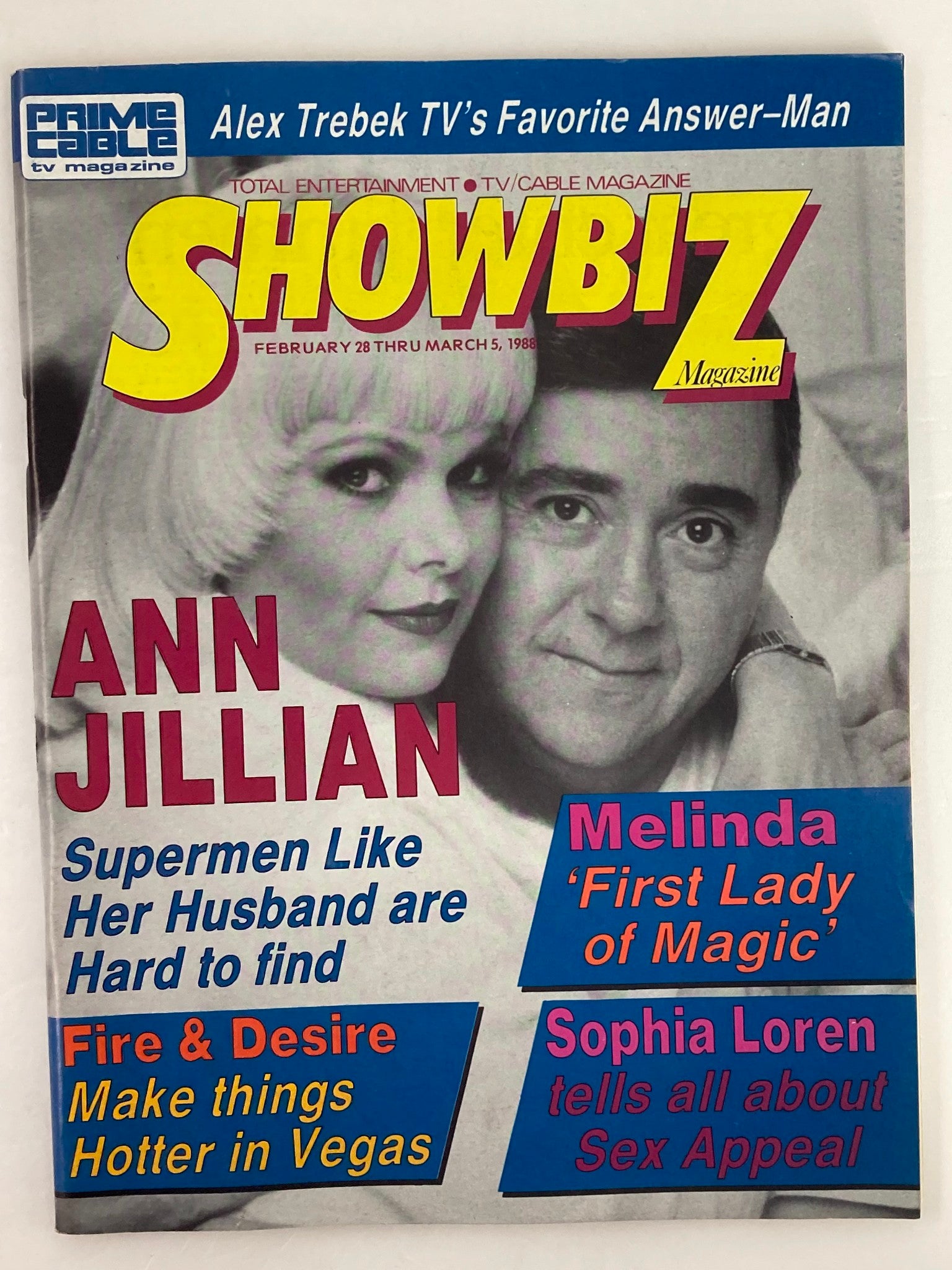 VTG Showbiz Magazine February 28 1988 Ann Jillian and Sophia Loren No Label