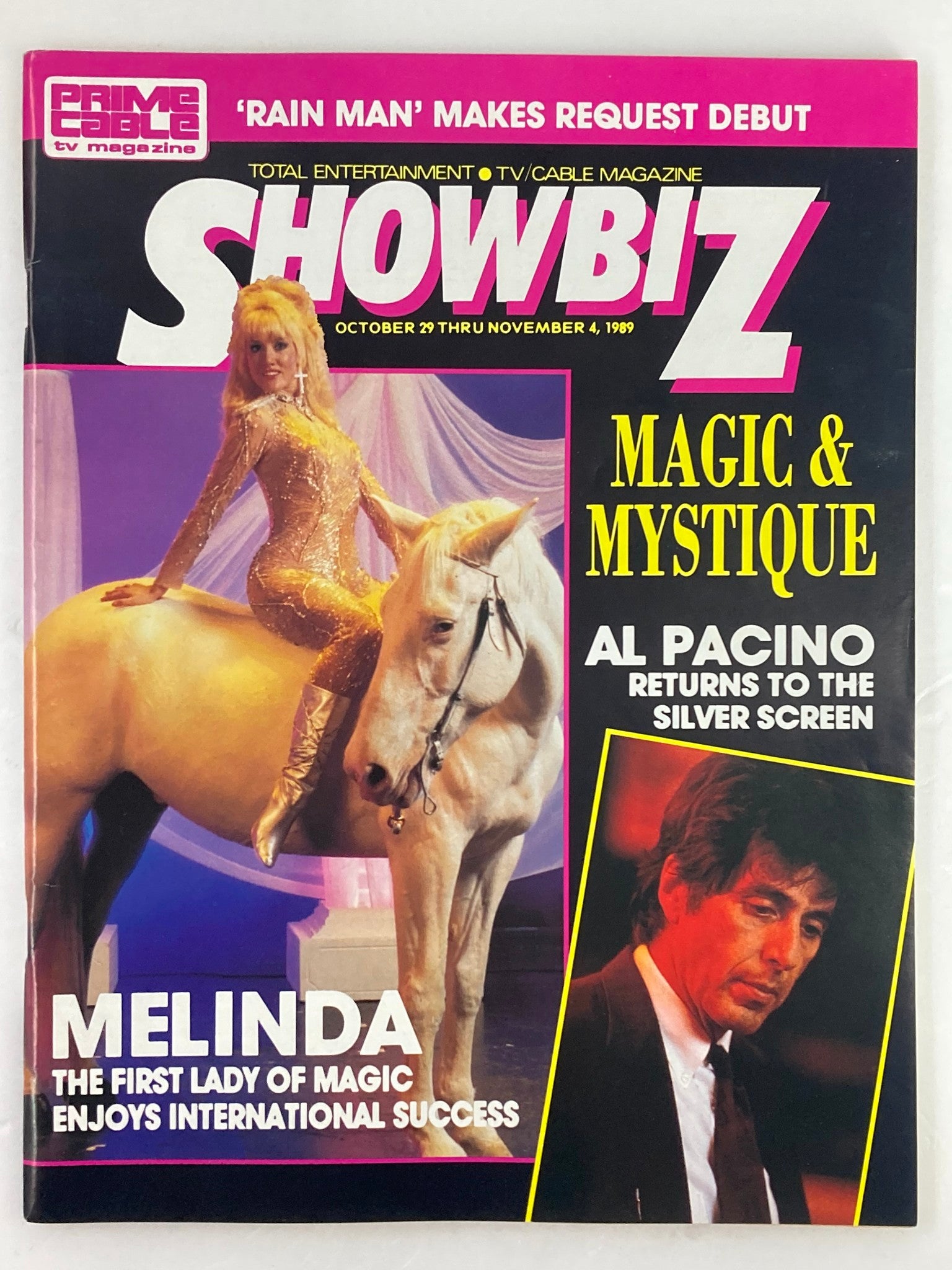 VTG Showbiz Magazine October 29 1989 Melinda and Al Pacino No Label