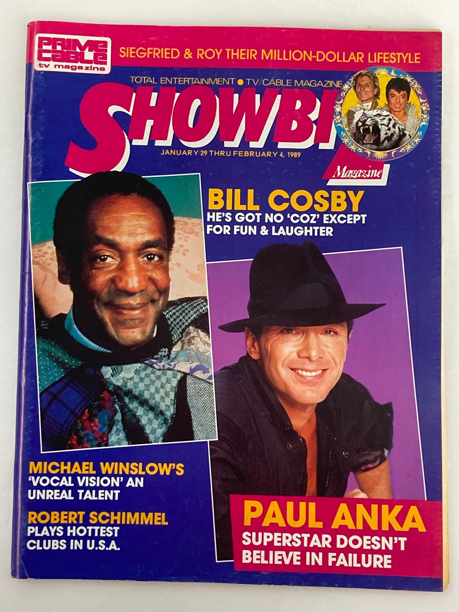 VTG Showbiz Magazine January 29 1989 Bill Cosby and Paul Anka No Label