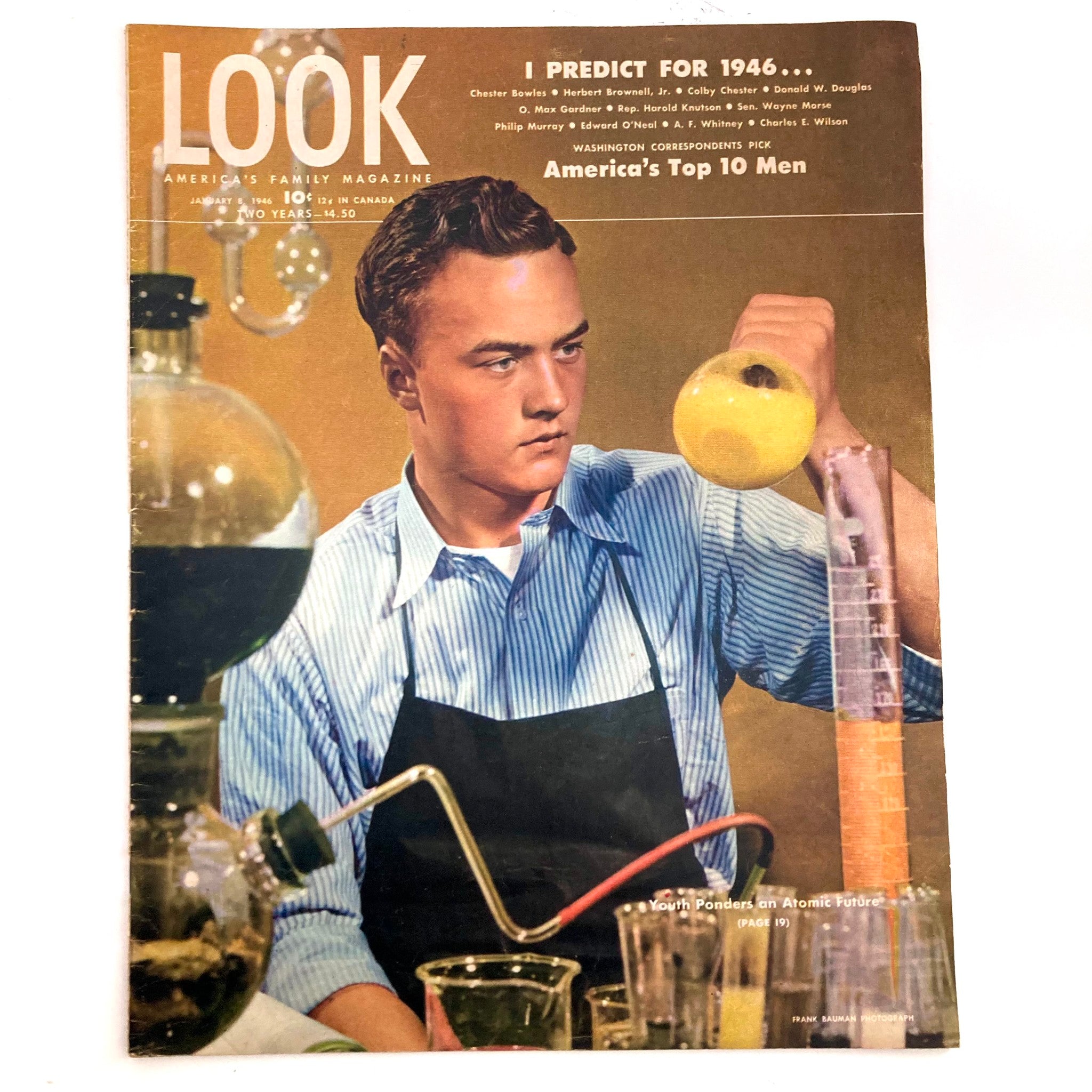 VTG Look Magazine January 8 1946 Chester Bowles, Herbert Brownell Jr. No Label