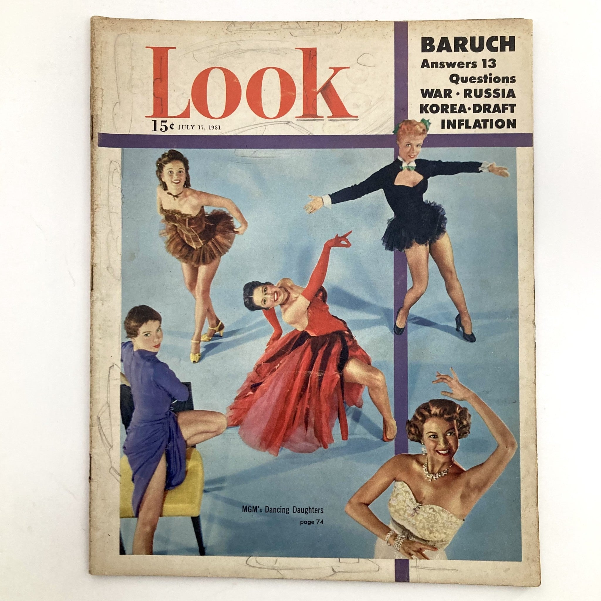 Look Magazine July 17 1951 MGM's Dancing Daughters in 1951 Style No Label