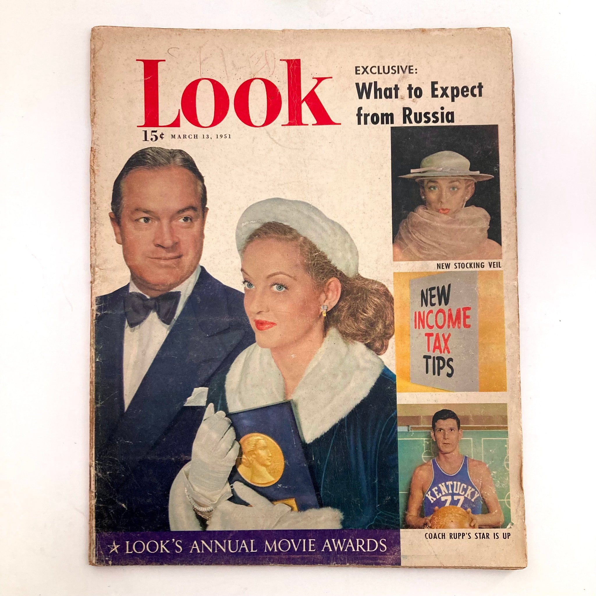 VTG Look Magazine March 13 1951 Bob Hope and Bette Davis No Label