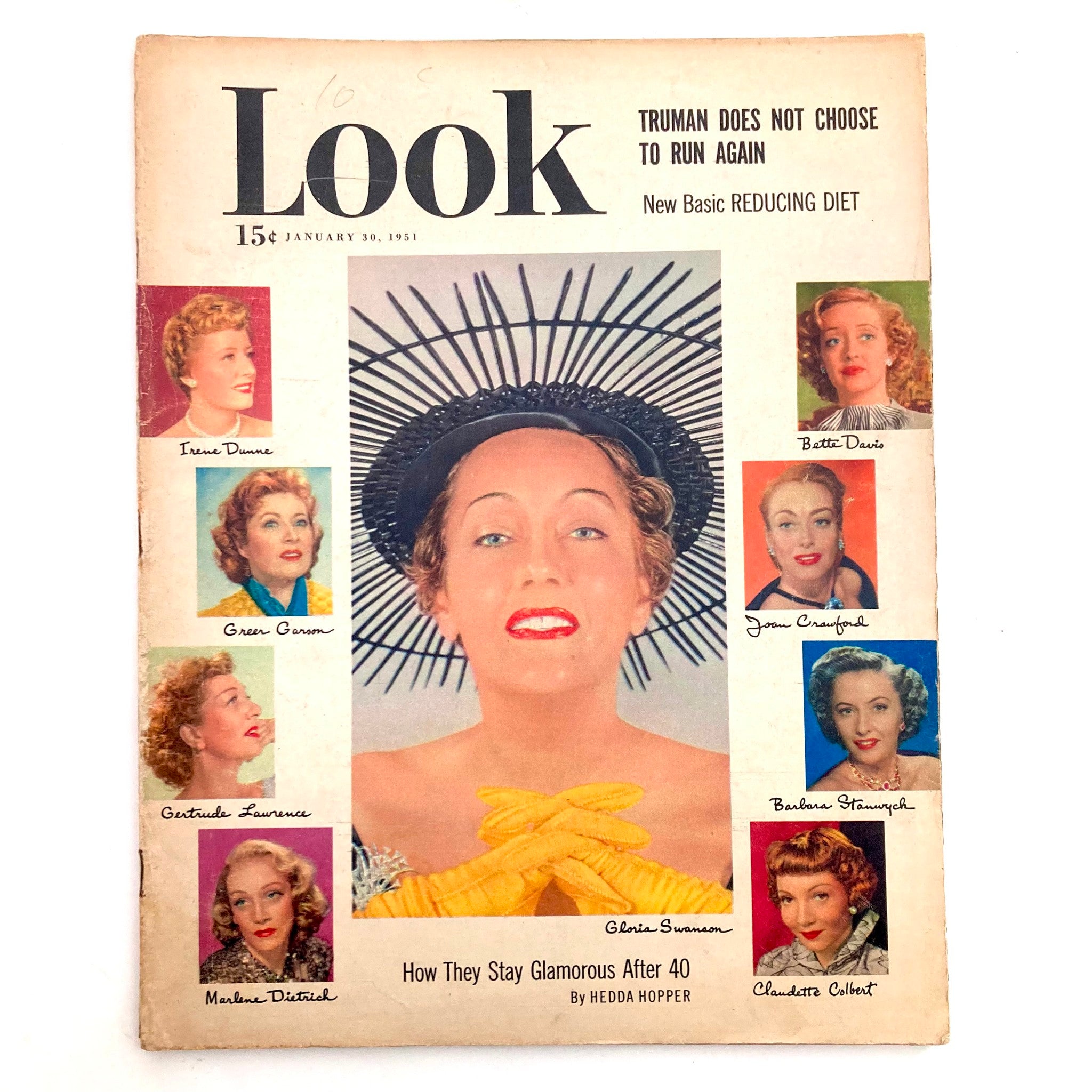 VTG Look Magazine January 30 1951 Gloria Swanson, Joan Crawford No Label