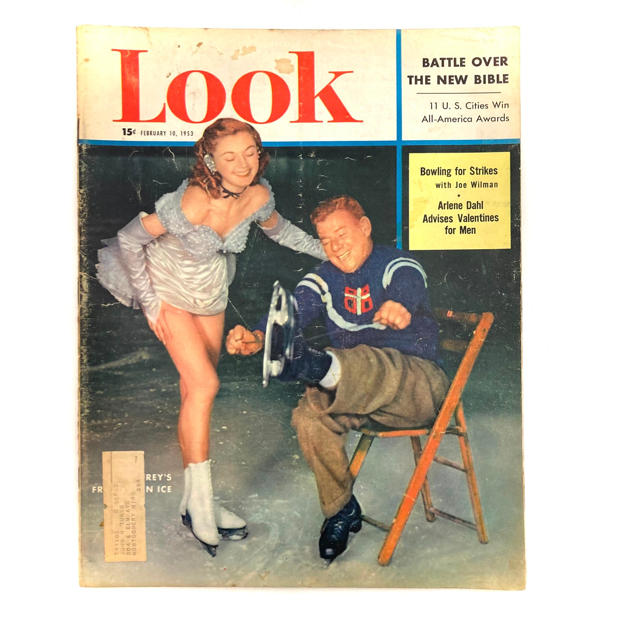 VTG Look Magazine February 10 1953 Arthur Godfrey & Joan Walden-James on Ice